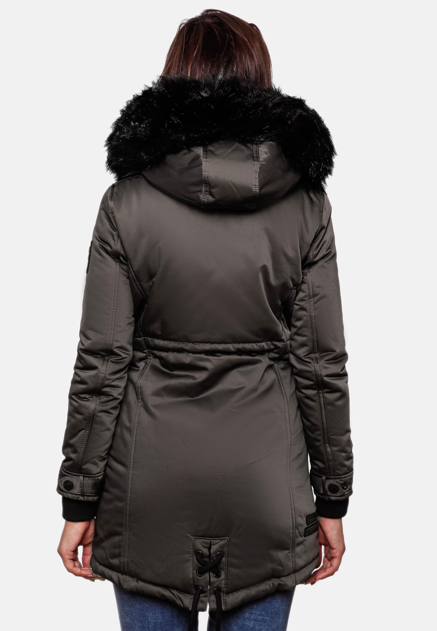 Winterparka mit abnehmbarem Kunstfell "Luluna Prc" Grau