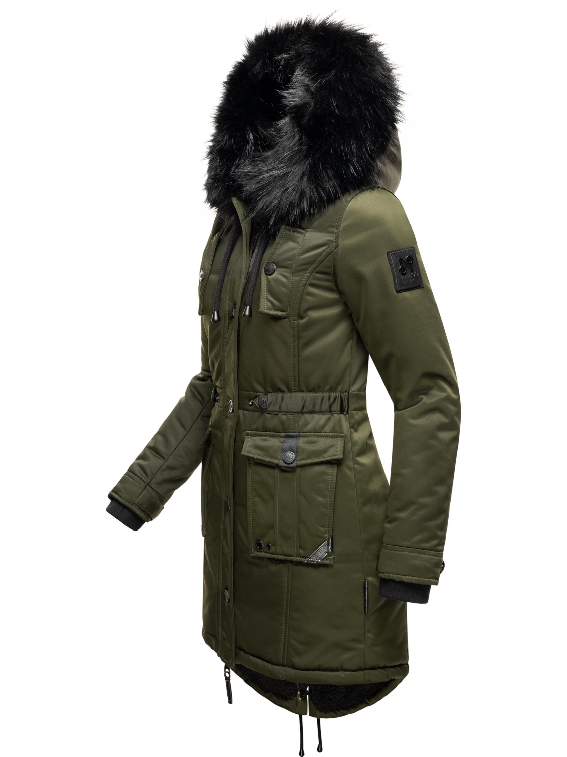 Winterparka mit abnehmbarem Kunstfell "Luluna Prc" Olive