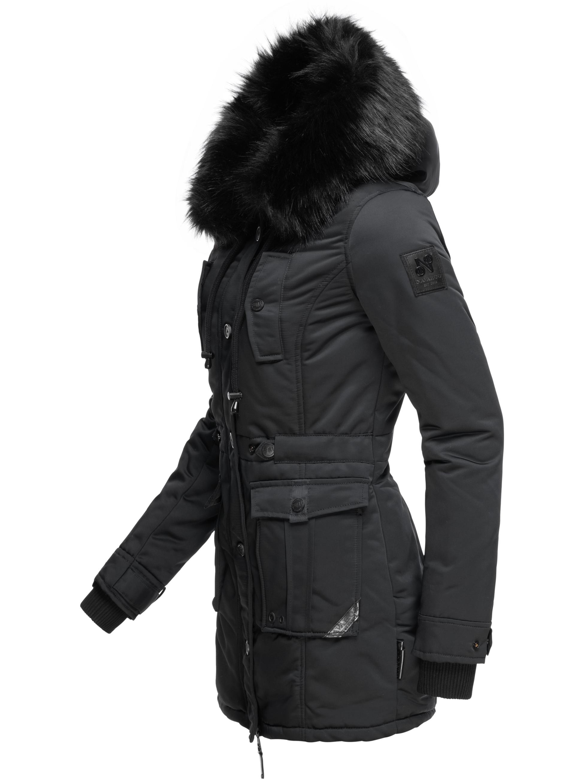 Winterparka mit abnehmbarem Kunstfell "Luluna Prc" Schwarz