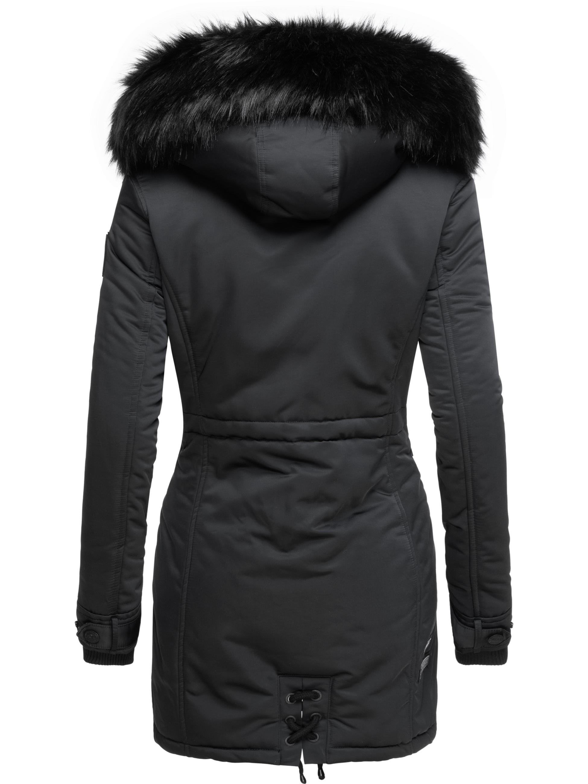 Winterparka mit abnehmbarem Kunstfell "Luluna Prc" Schwarz