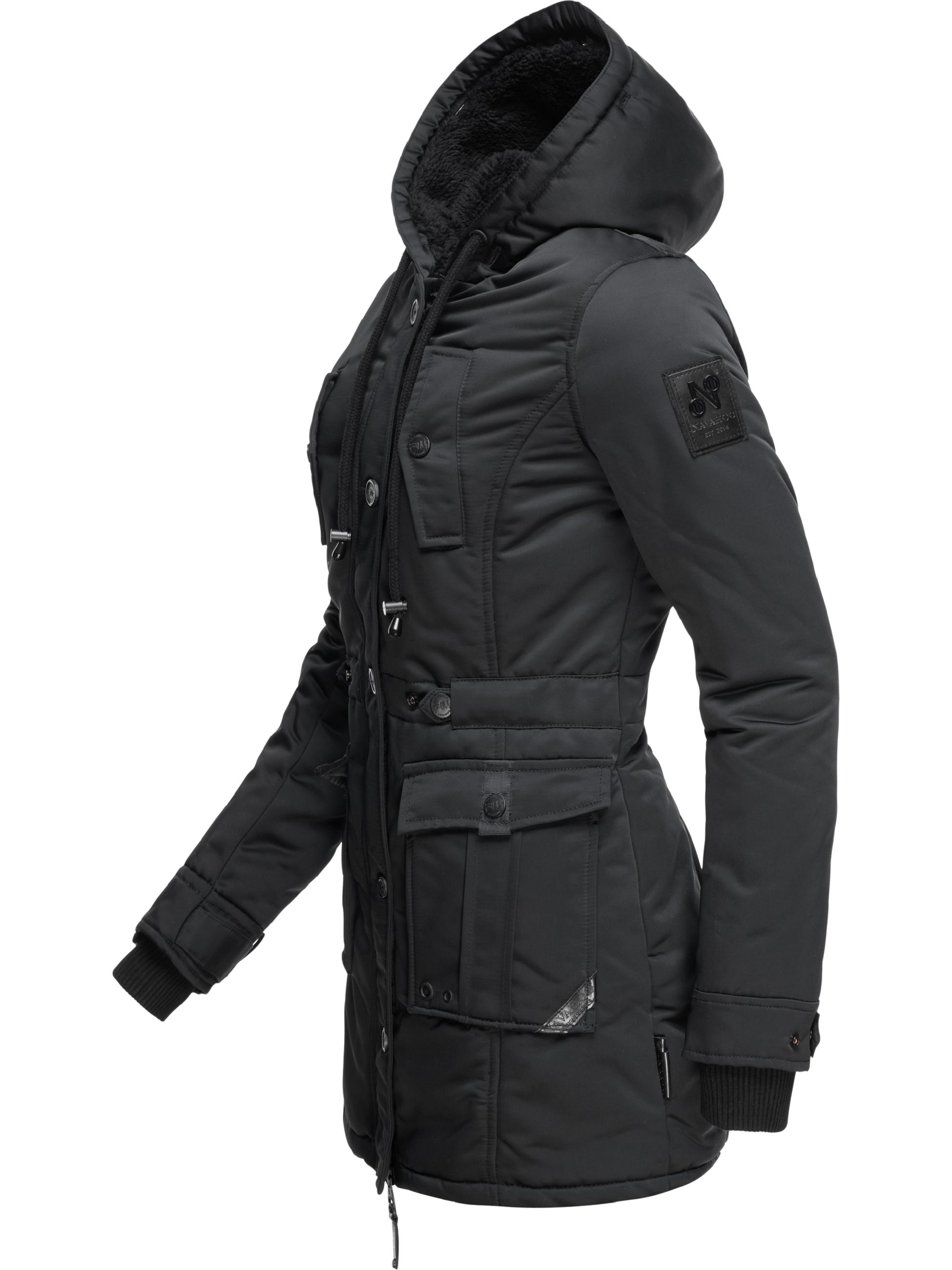 Winterparka mit abnehmbarem Kunstfell "Luluna Prc" Schwarz