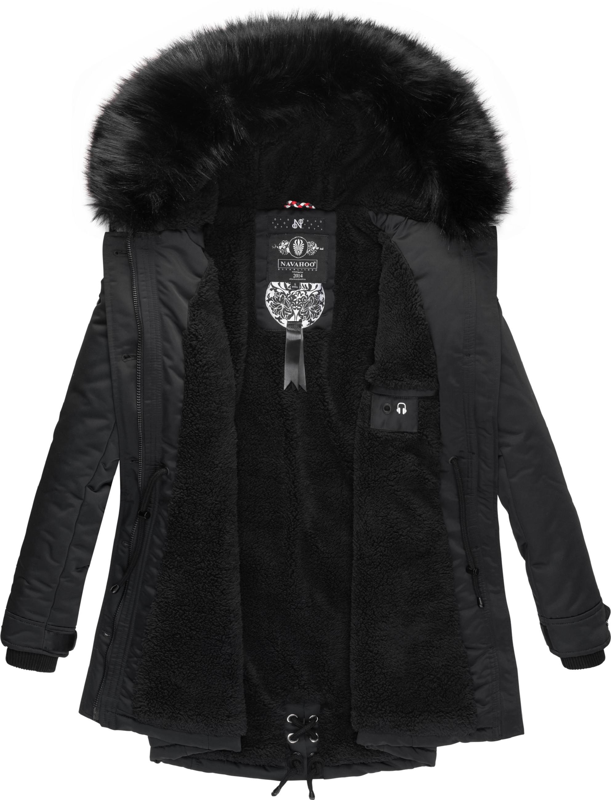 Winterparka mit abnehmbarem Kunstfell "Luluna Prc" Schwarz