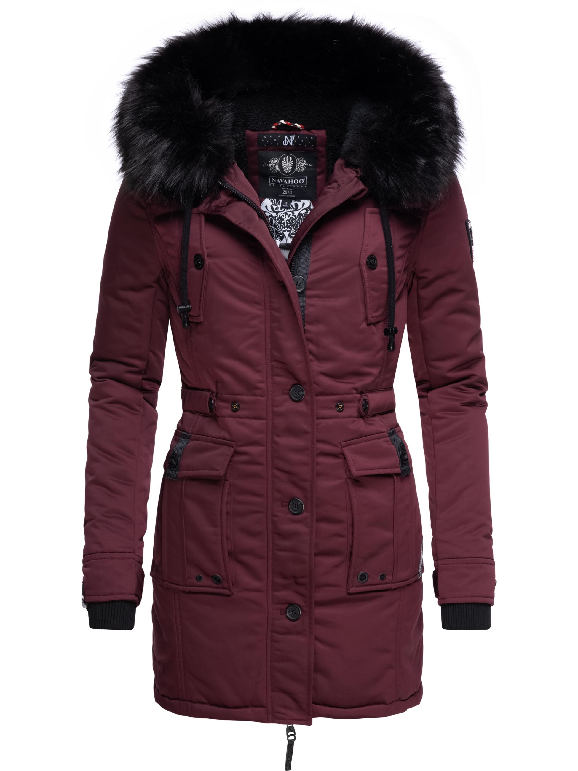 Winterparka mit abnehmbarem Kunstfell "Luluna Prc" Weinrot