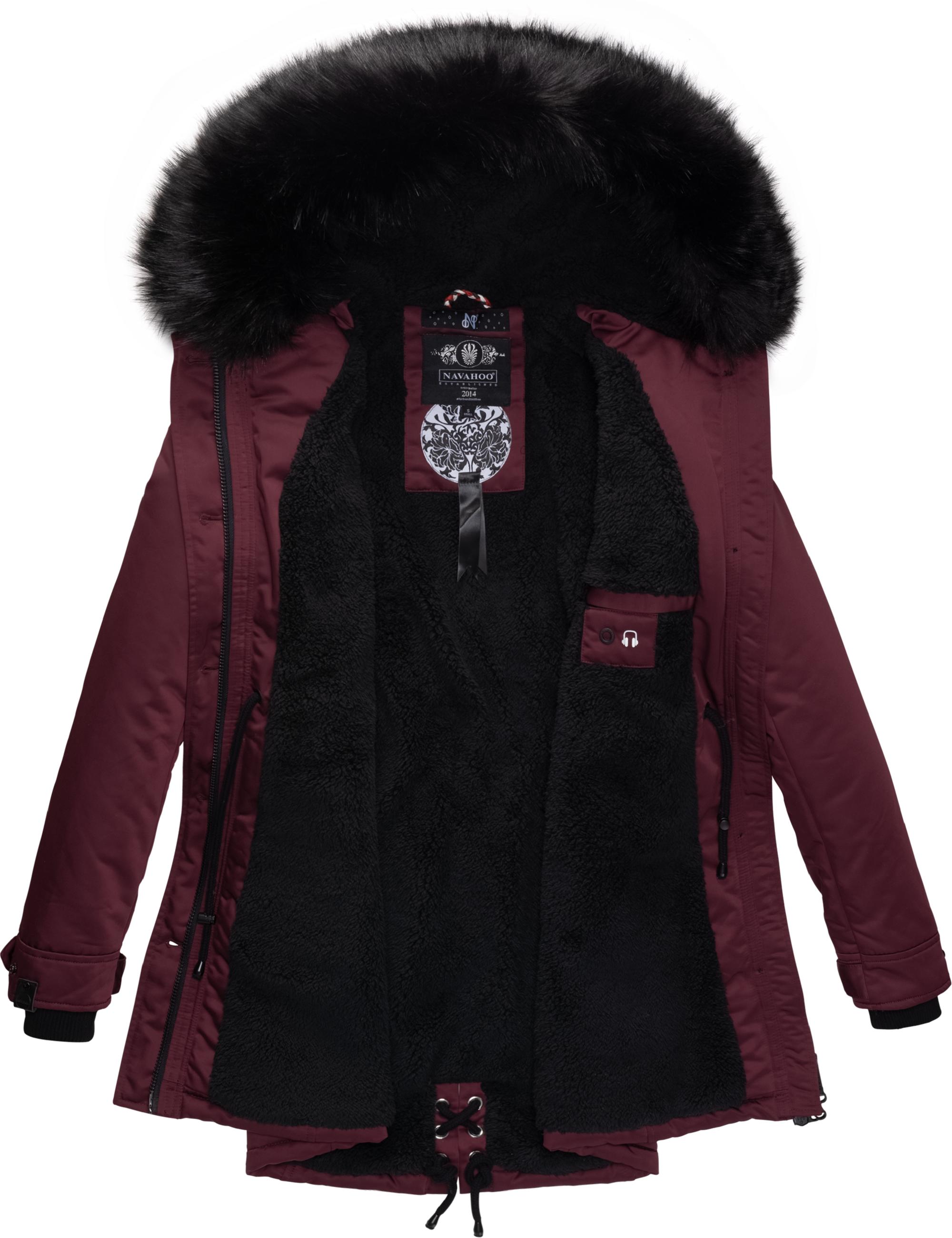 Winterparka mit abnehmbarem Kunstfell "Luluna Prc" Weinrot