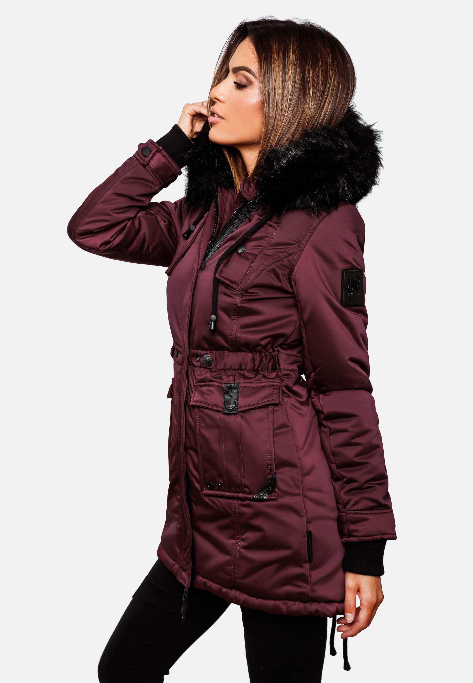 Winterparka mit abnehmbarem Kunstfell "Luluna Prc" Weinrot