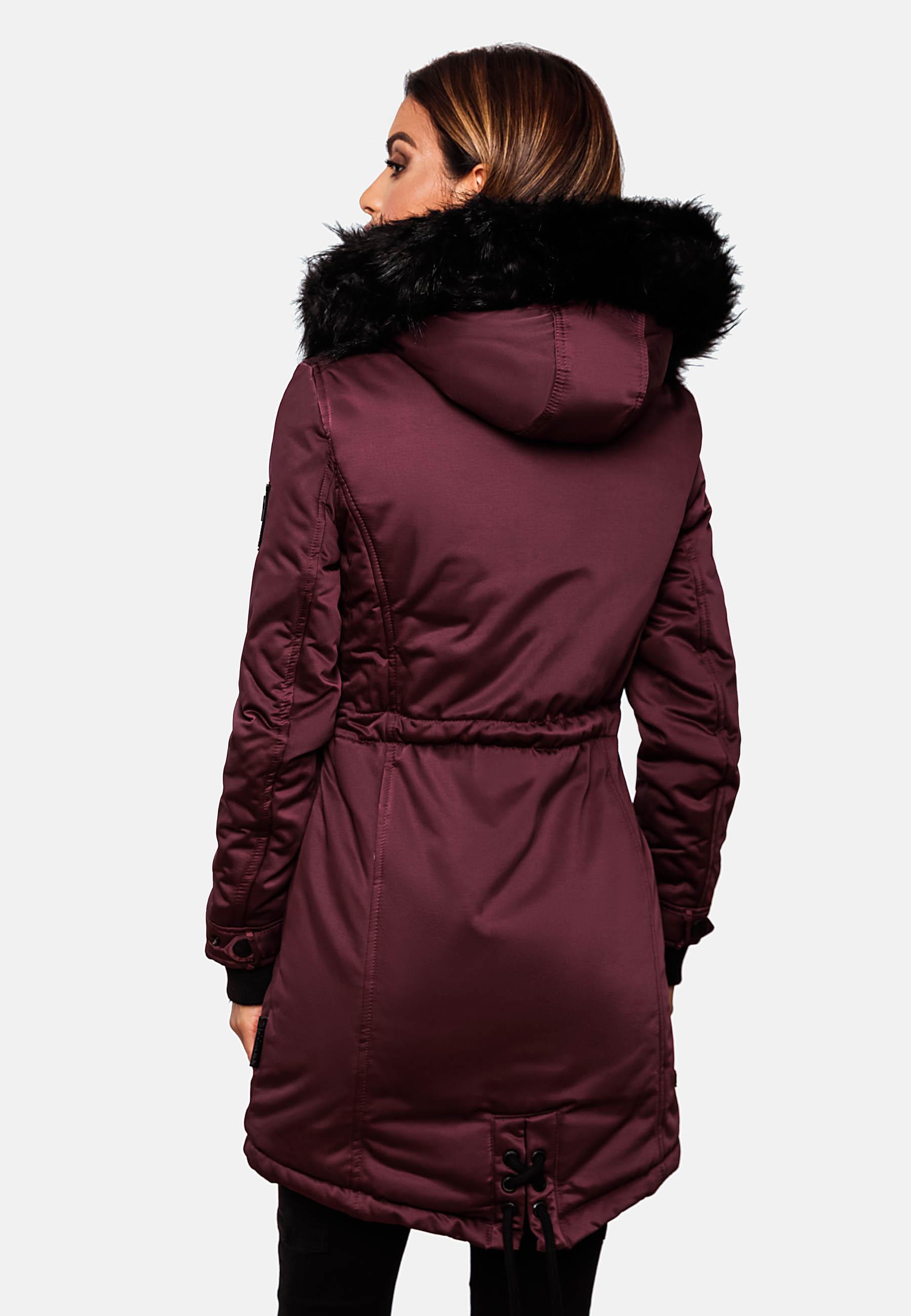 Winterparka mit abnehmbarem Kunstfell "Luluna Prc" Weinrot