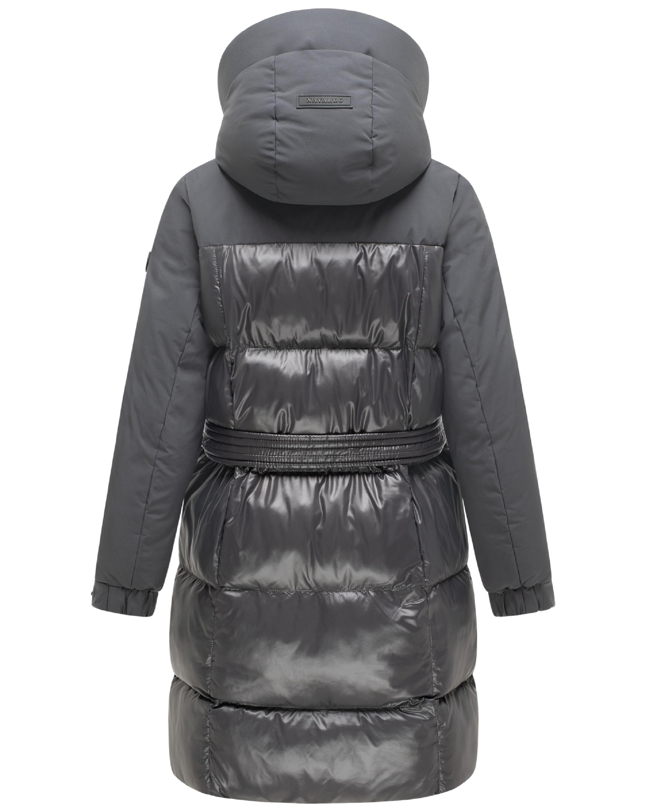 Steppmantel mit Taillengürtel "Mandelkuss 14" Anthracite