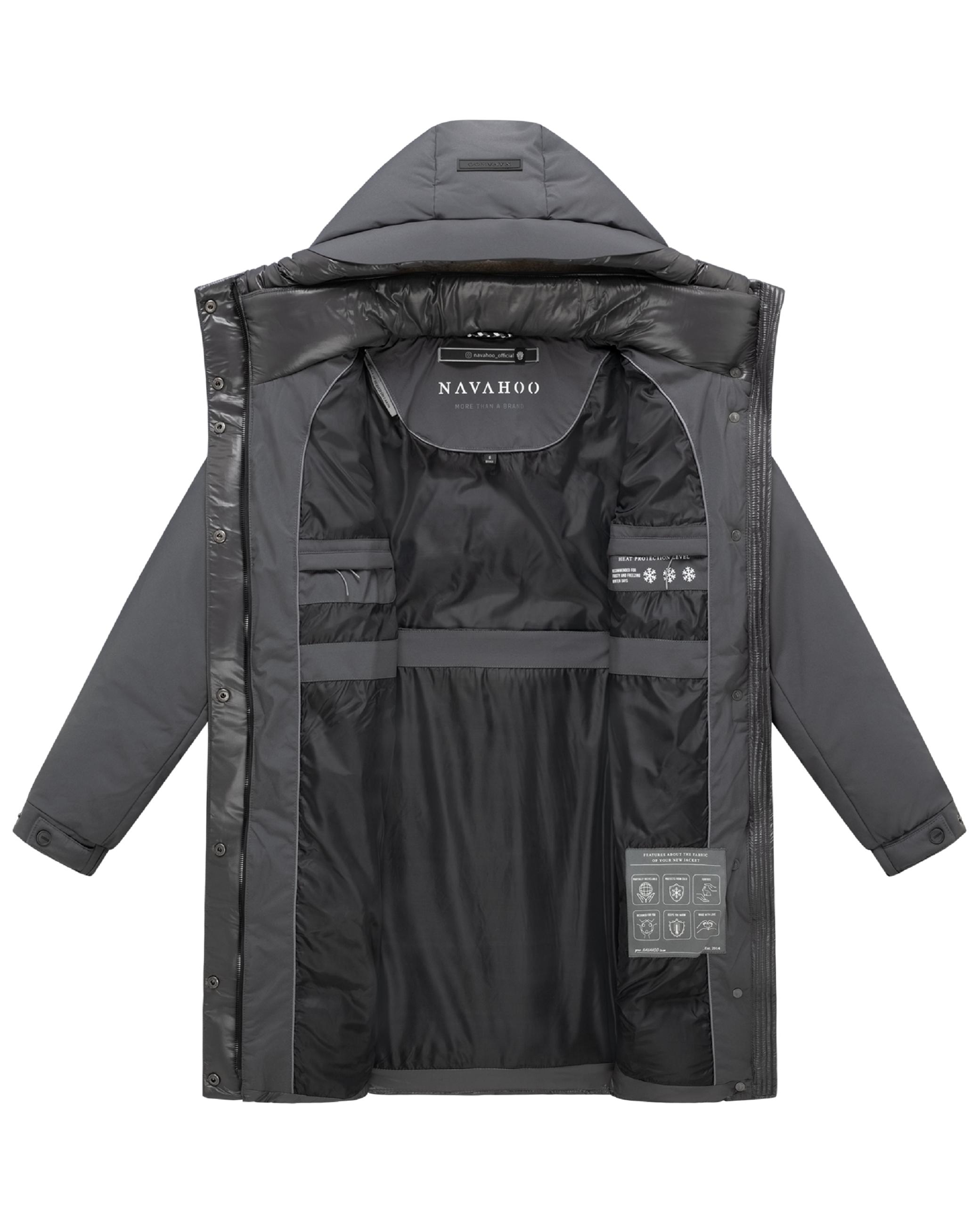 Steppmantel mit Taillengürtel "Mandelkuss 14" Anthracite