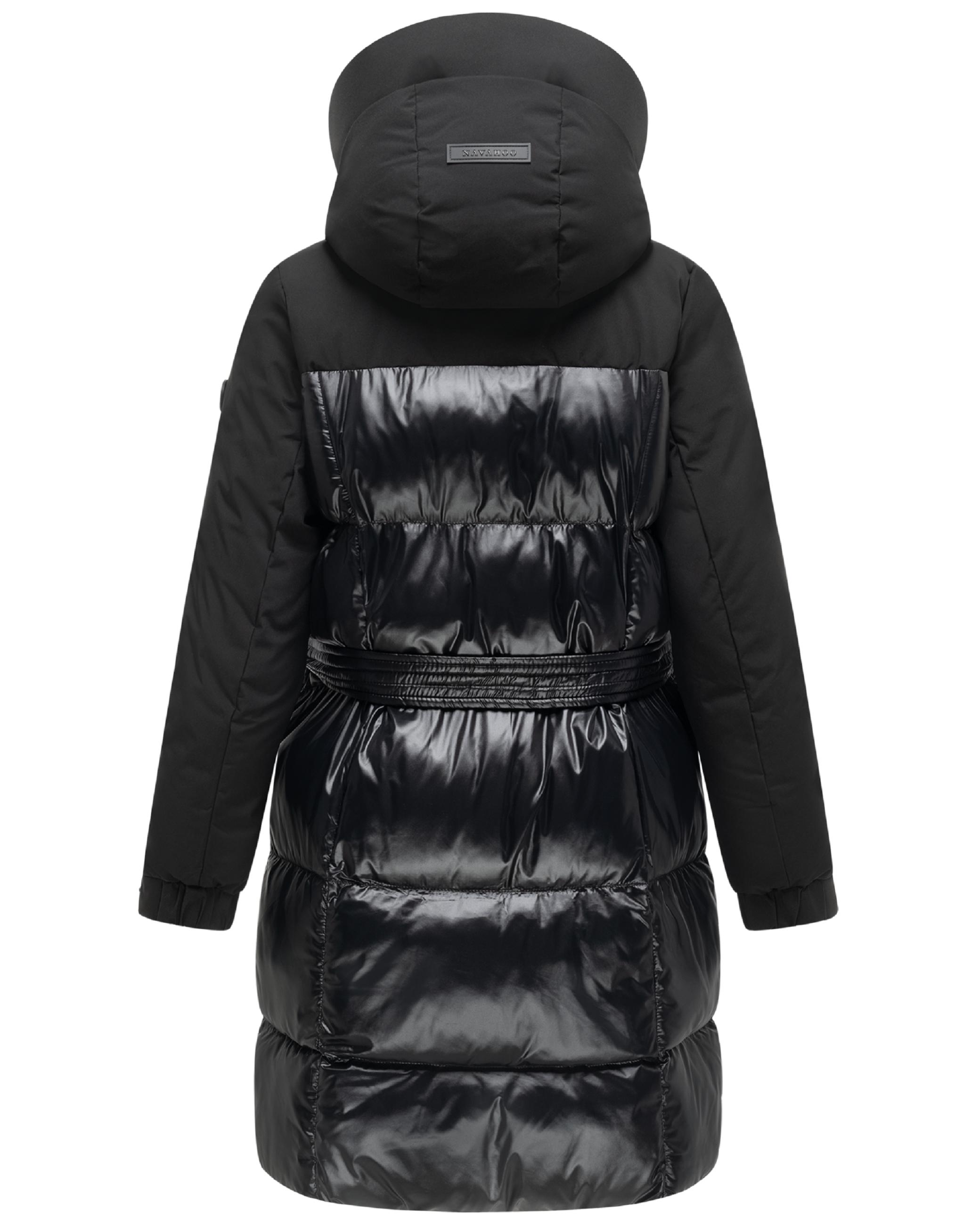 Steppmantel mit Taillengürtel "Mandelkuss 14" Black