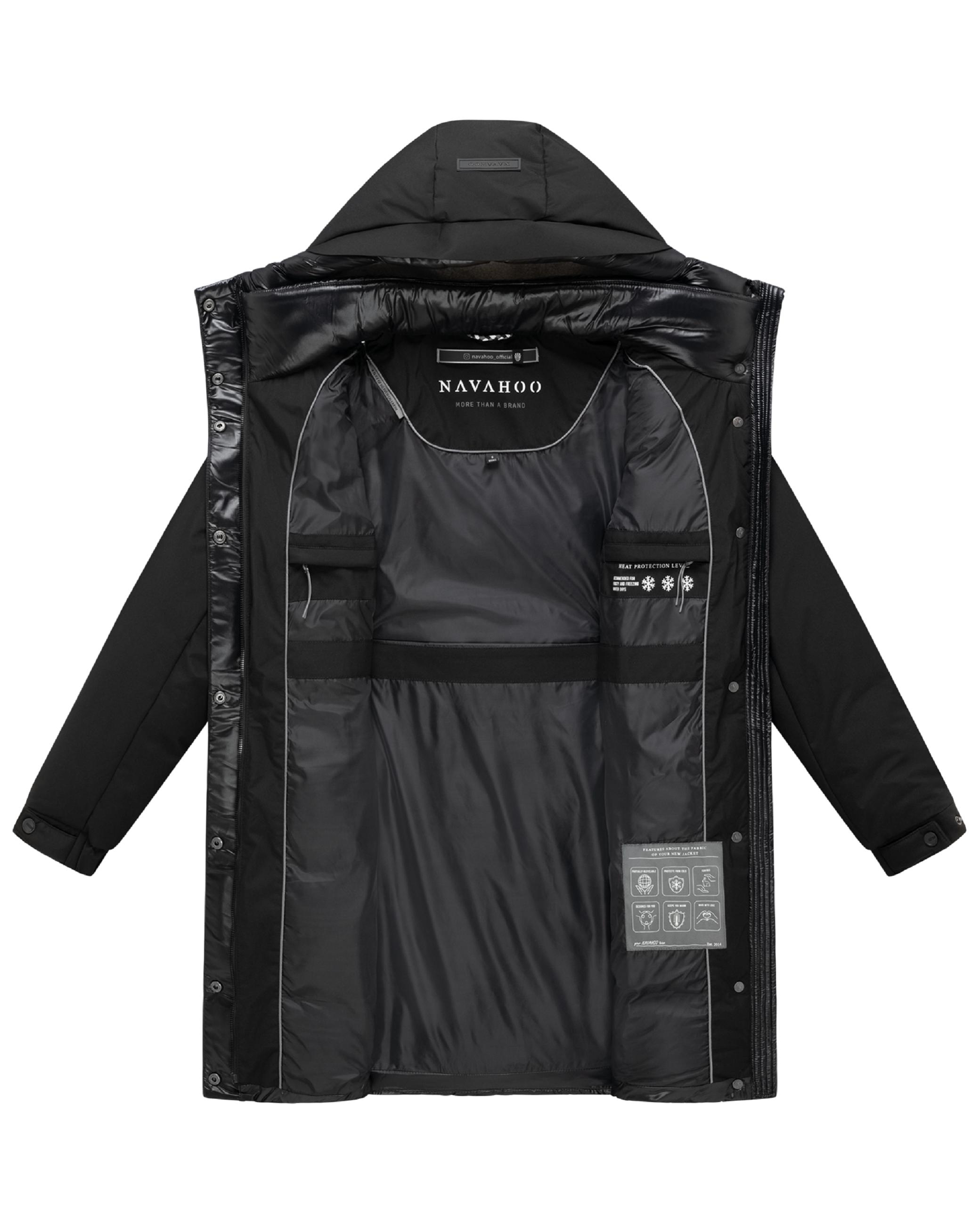 Steppmantel mit Taillengürtel "Mandelkuss 14" Black