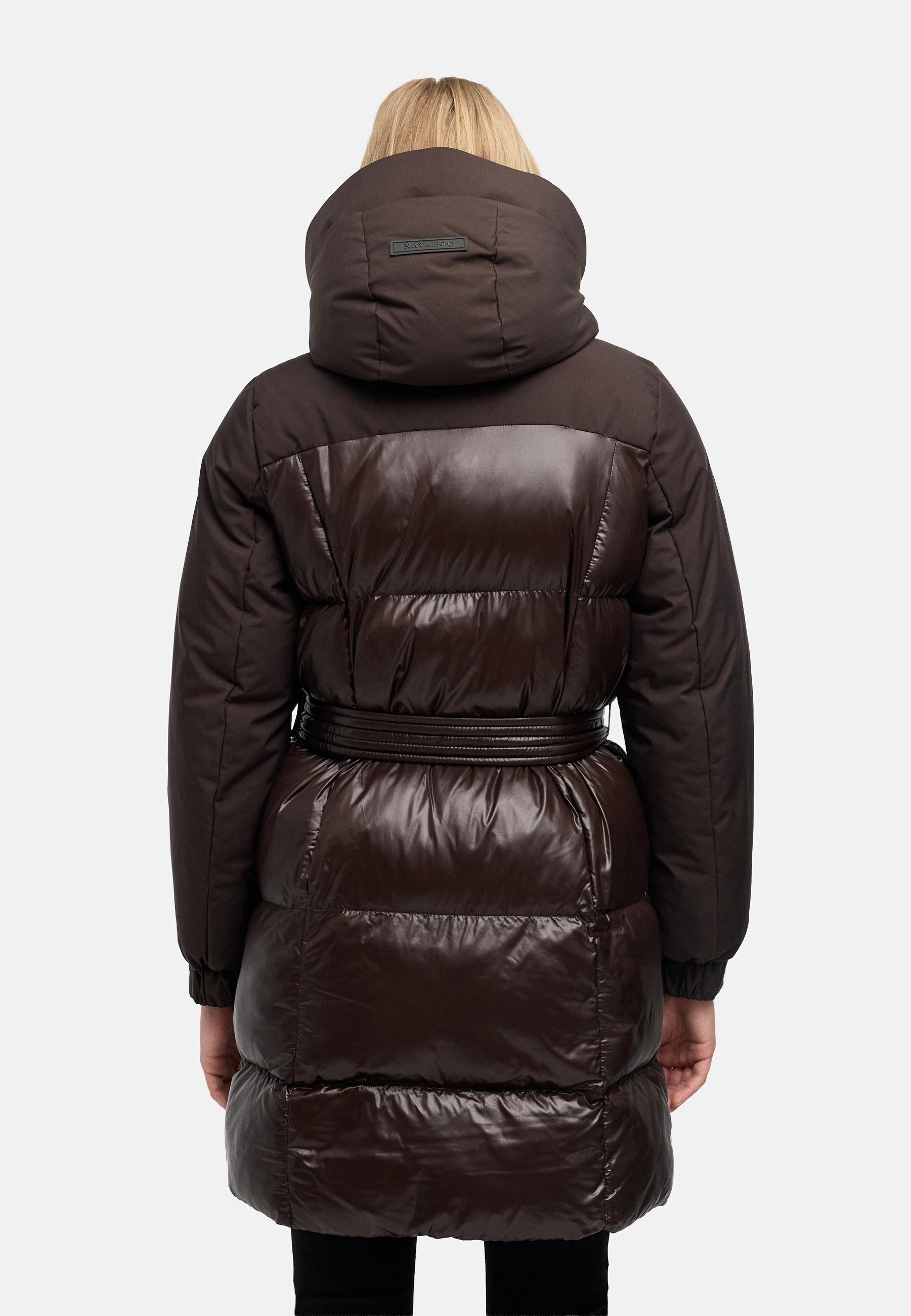 Steppmantel mit Taillengürtel "Mandelkuss 14" Choco