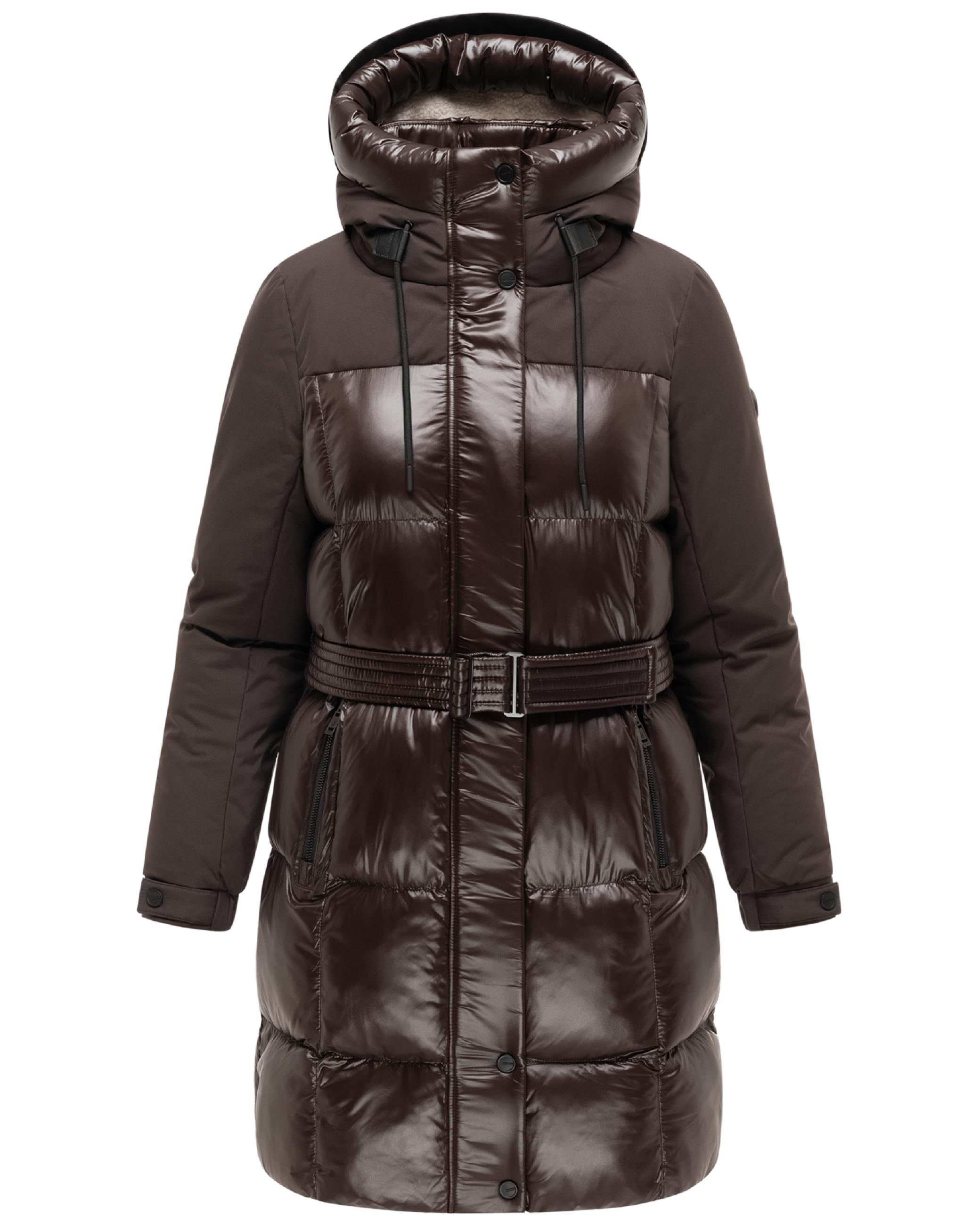 Steppmantel mit Taillengürtel "Mandelkuss 14" Choco