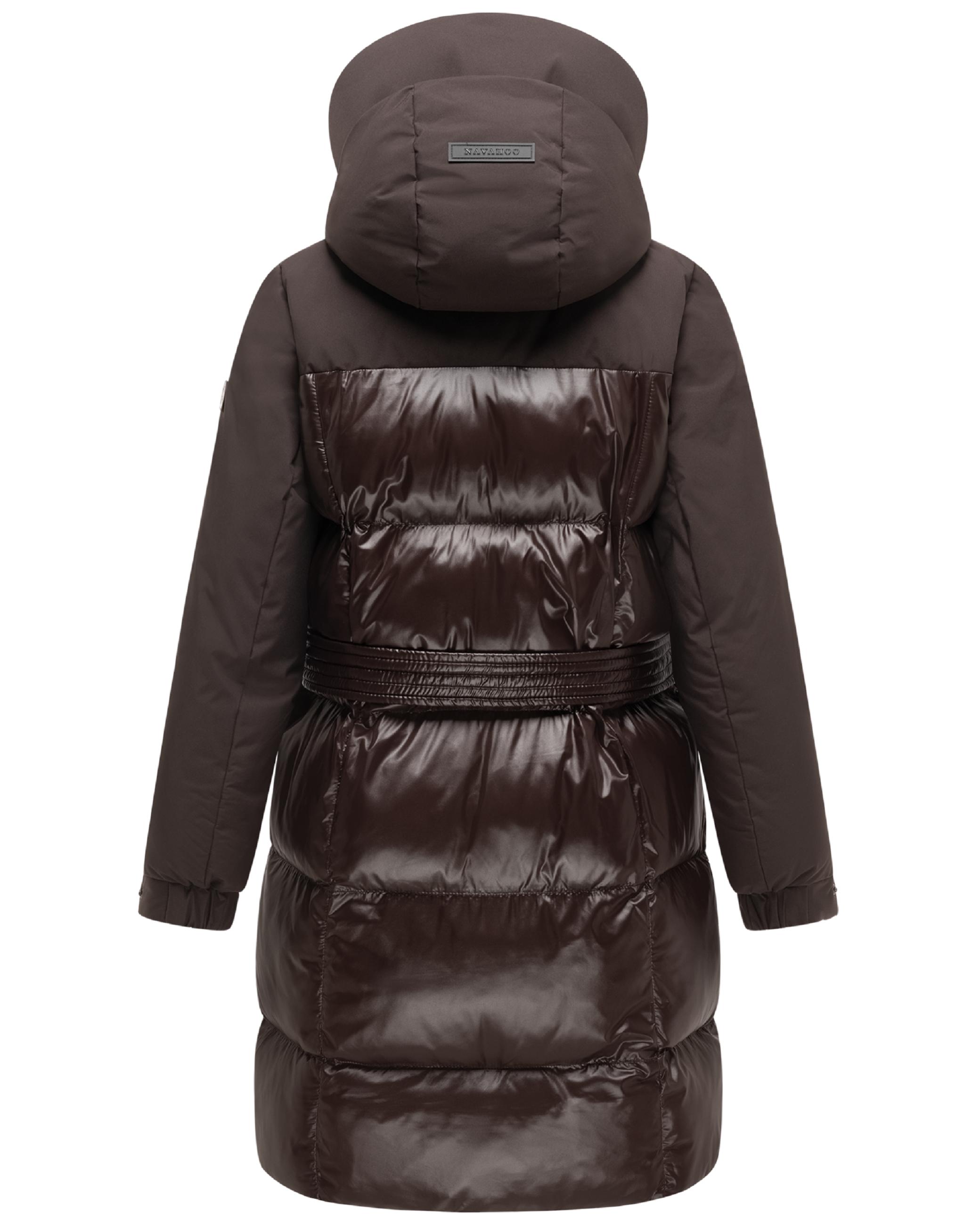 Steppmantel mit Taillengürtel "Mandelkuss 14" Choco