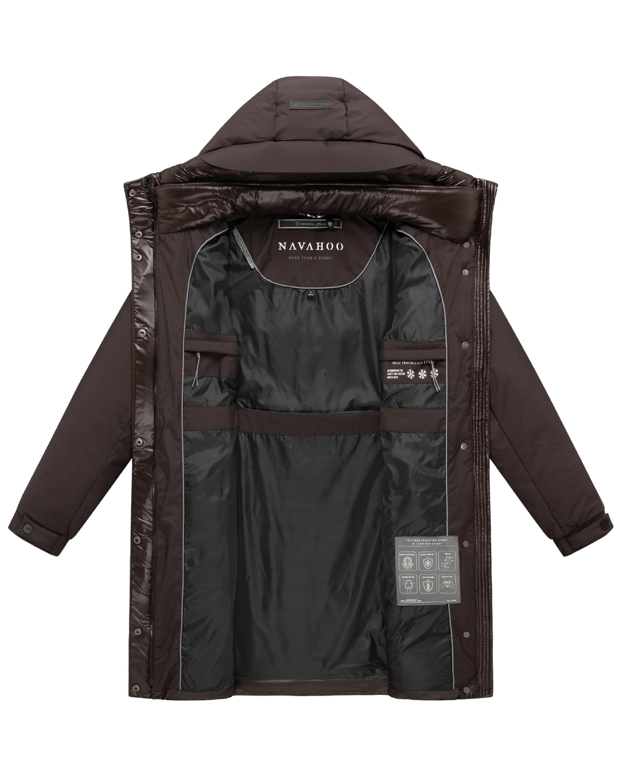 Steppmantel mit Taillengürtel "Mandelkuss 14" Choco