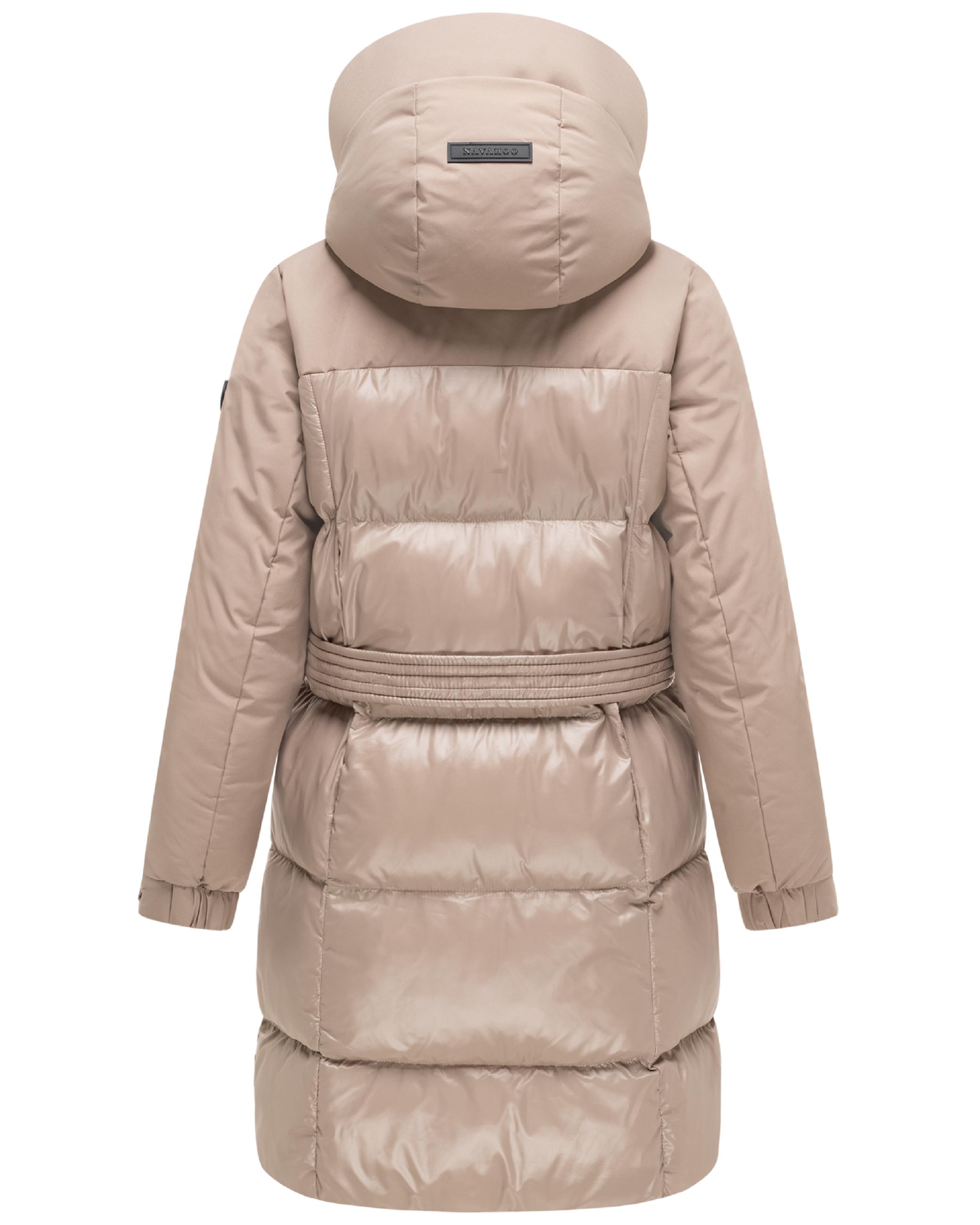 Steppmantel mit Taillengürtel "Mandelkuss 14" Taupe Grey