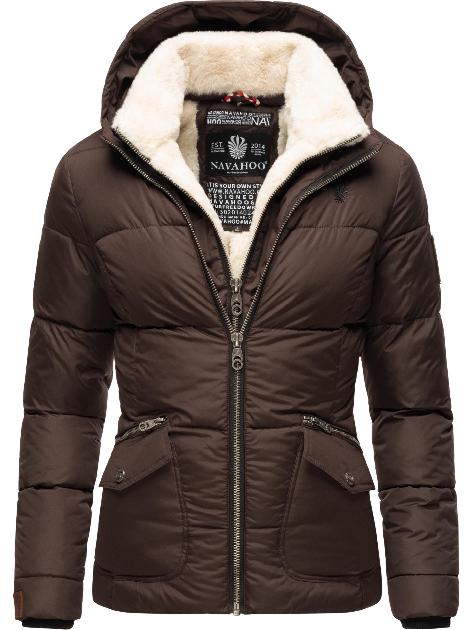 Winter Steppjacke mit Kapuze "Megan" Dark Choco