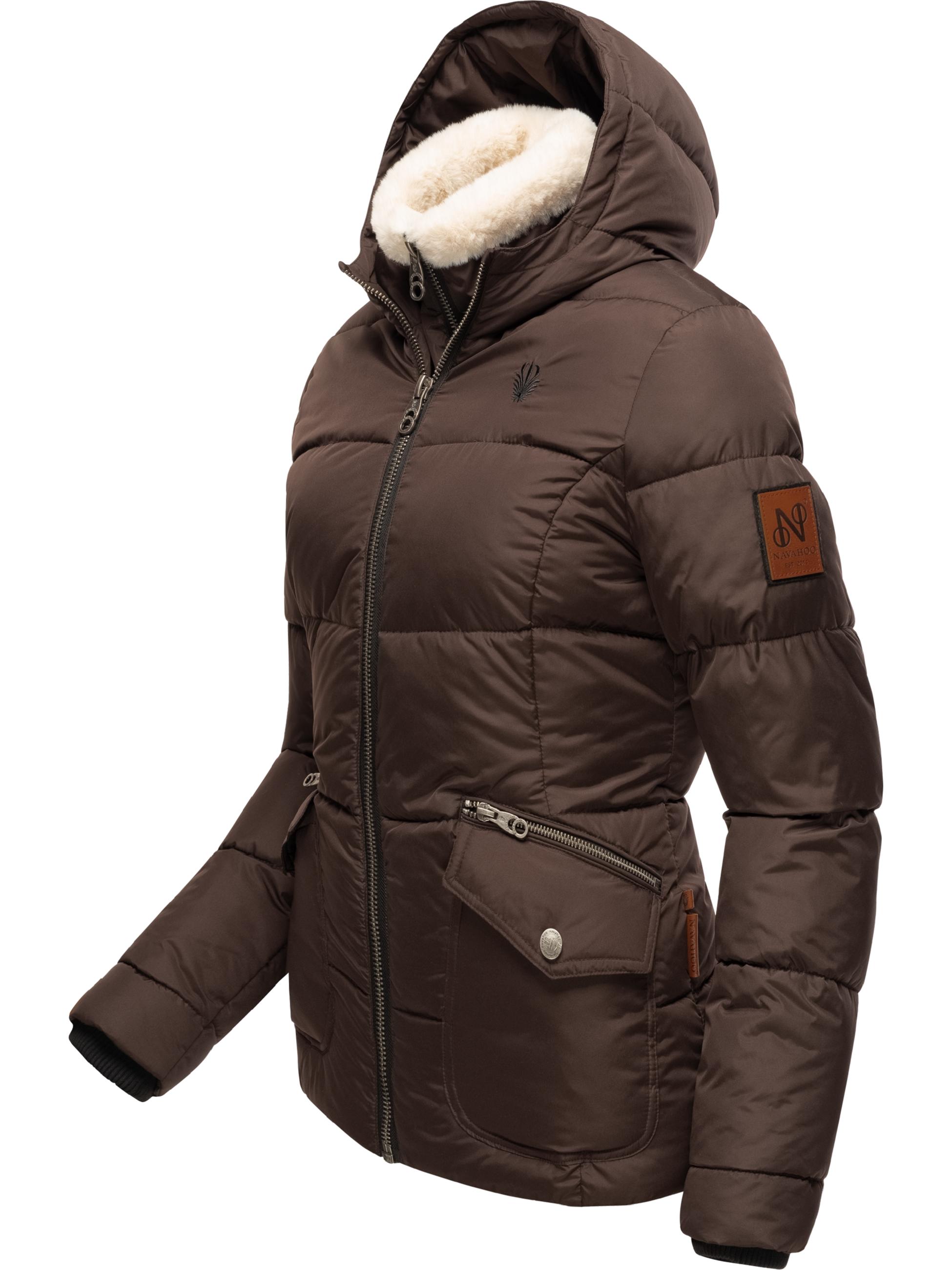 Winter Steppjacke mit Kapuze "Megan" Dark Choco