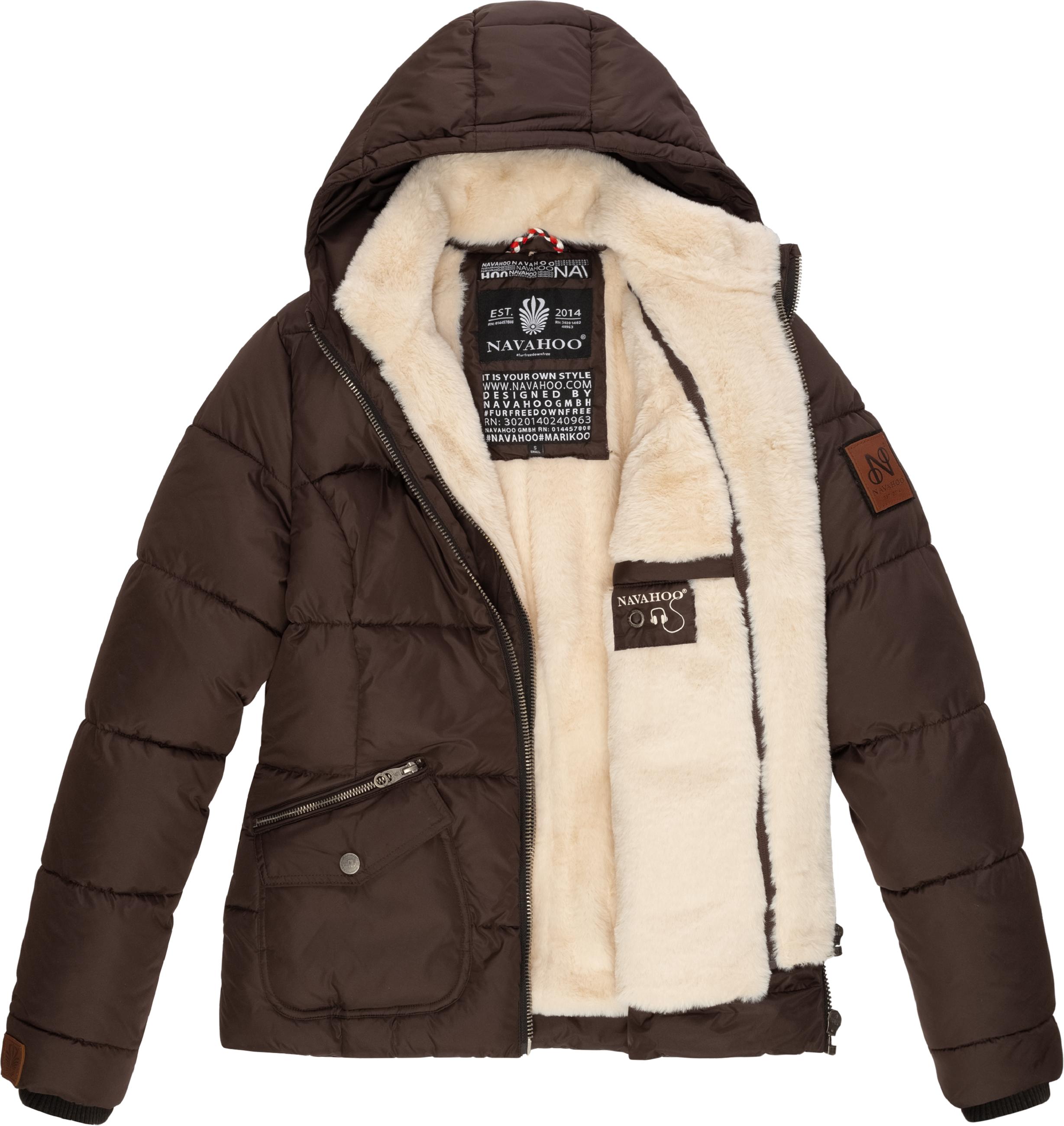 Winter Steppjacke mit Kapuze "Megan" Dark Choco