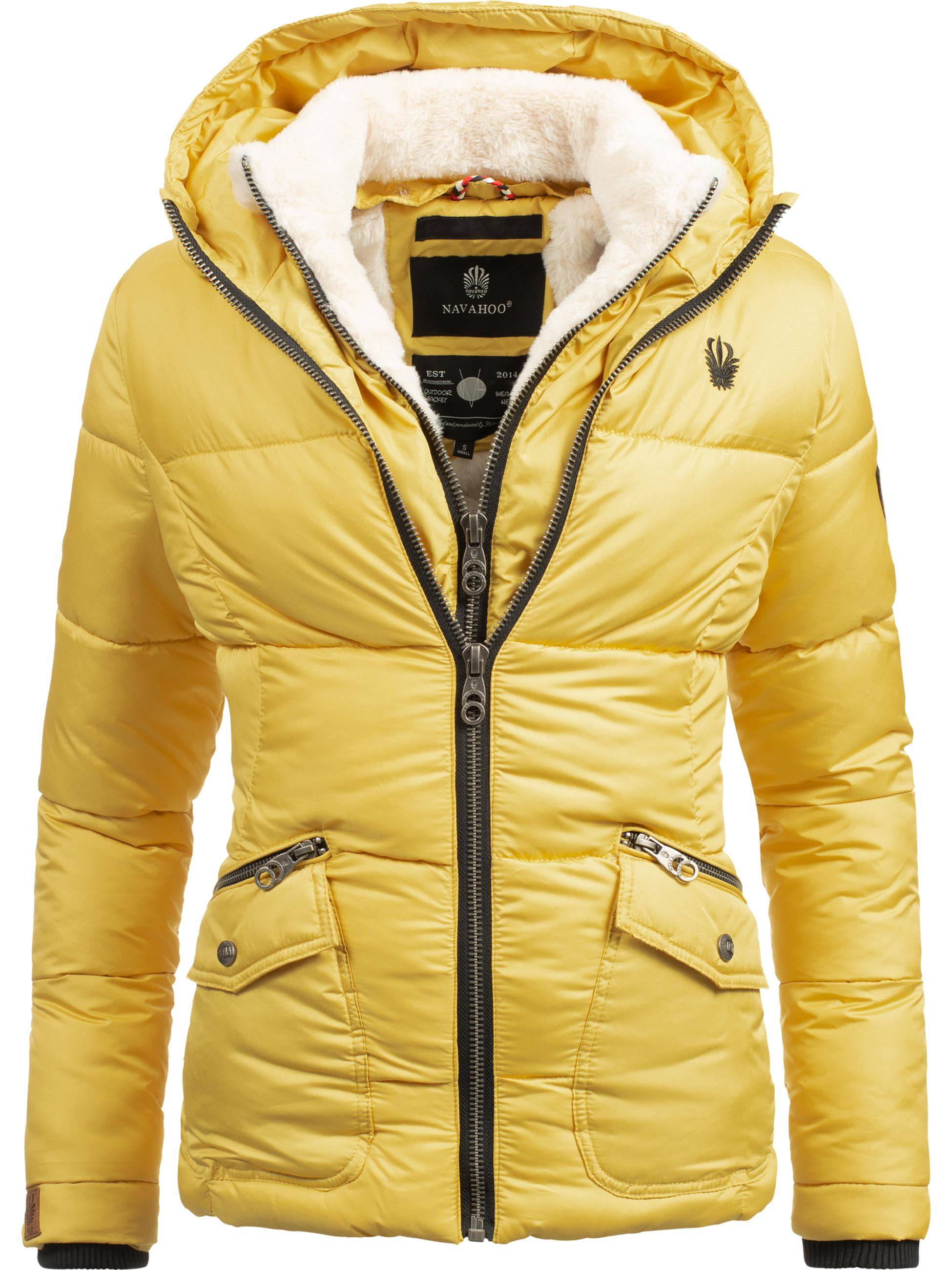 Winter Steppjacke mit Kapuze "Megan" Gelb