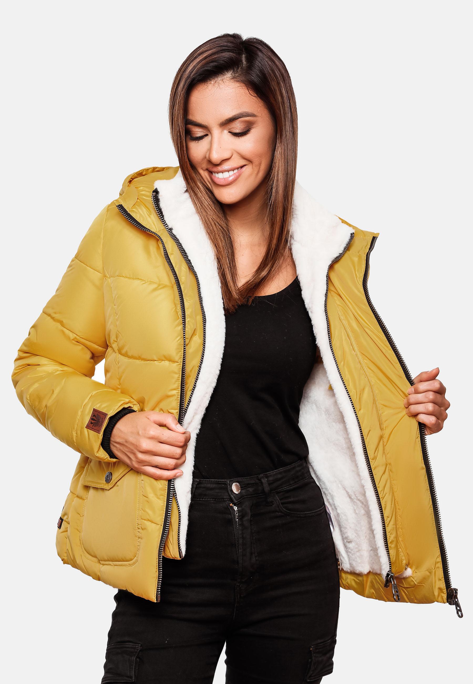 Winter Steppjacke mit Kapuze "Megan" Gelb