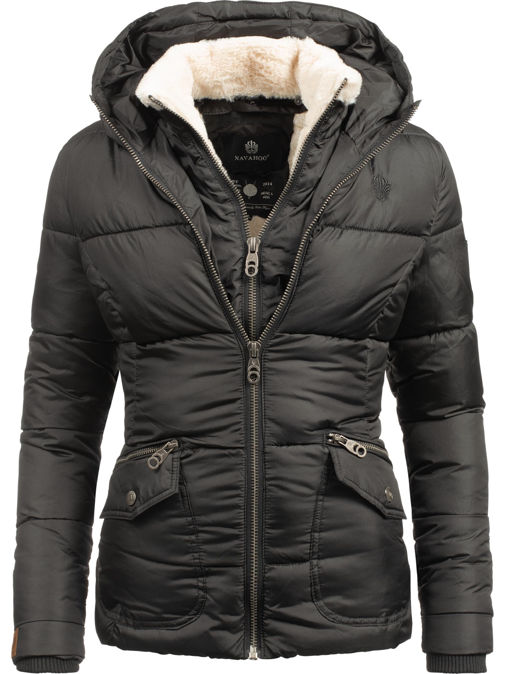 Winter Steppjacke mit Kapuze "Megan" Schwarz