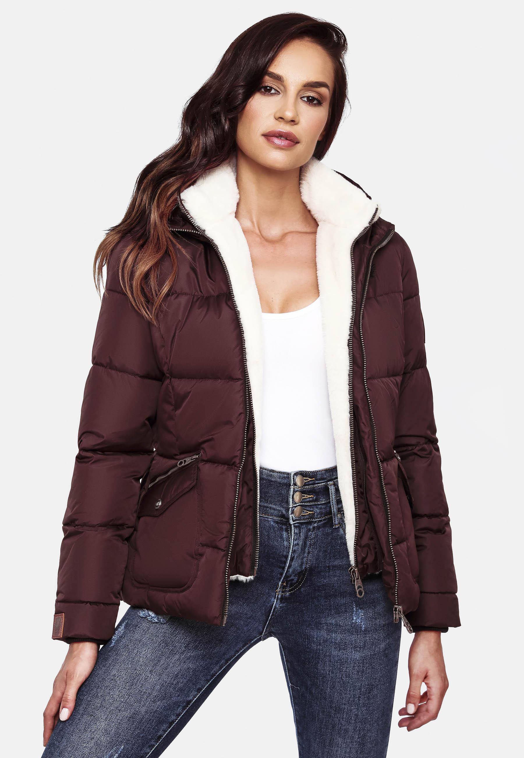 Winter Steppjacke mit Kapuze "Megan" Wine