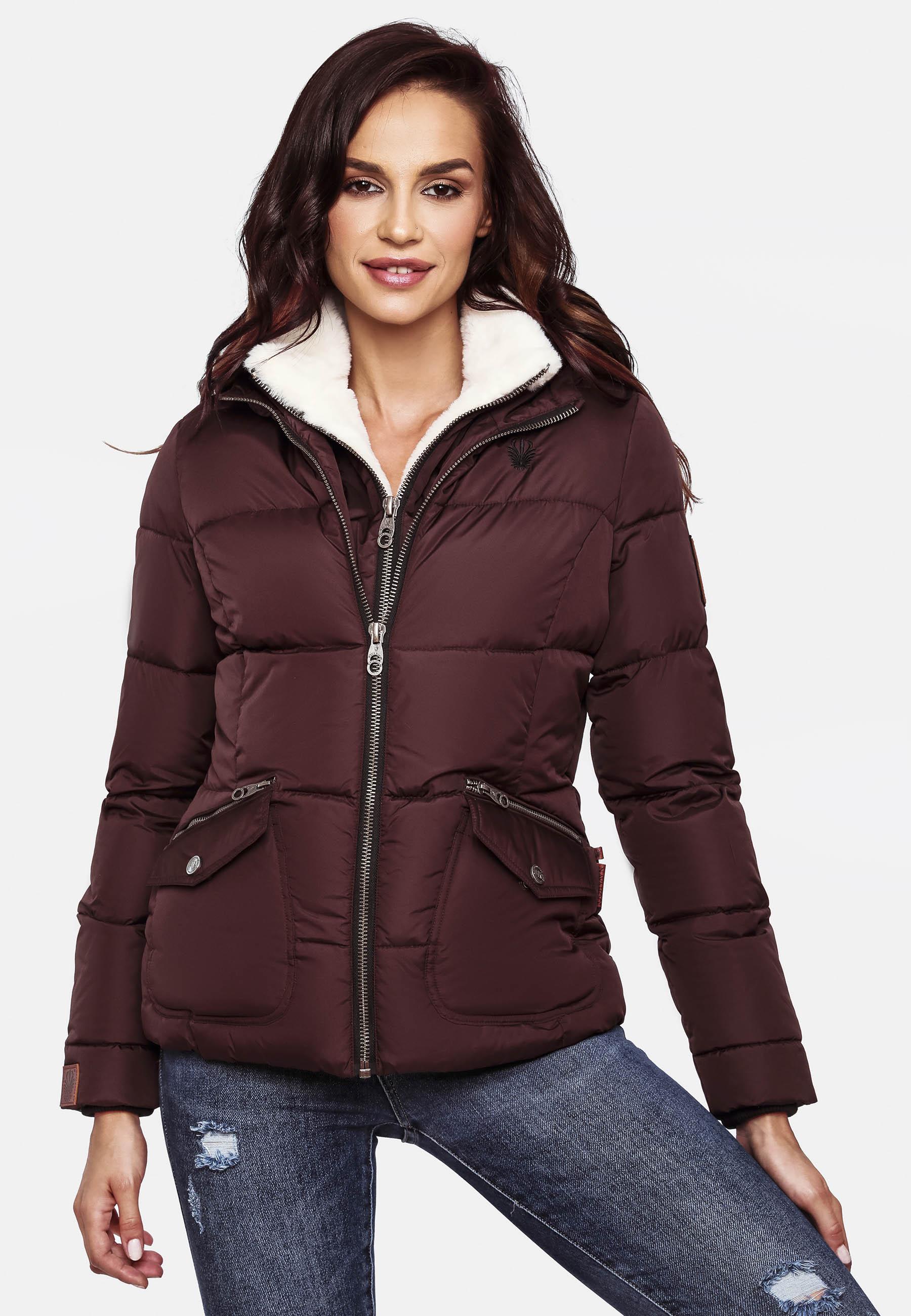 Winter Steppjacke mit Kapuze "Megan" Wine