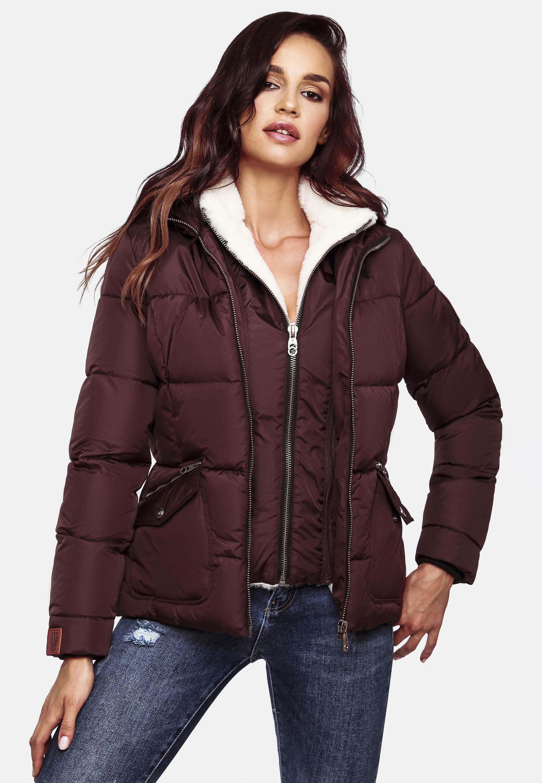 Winter Steppjacke mit Kapuze "Megan" Wine