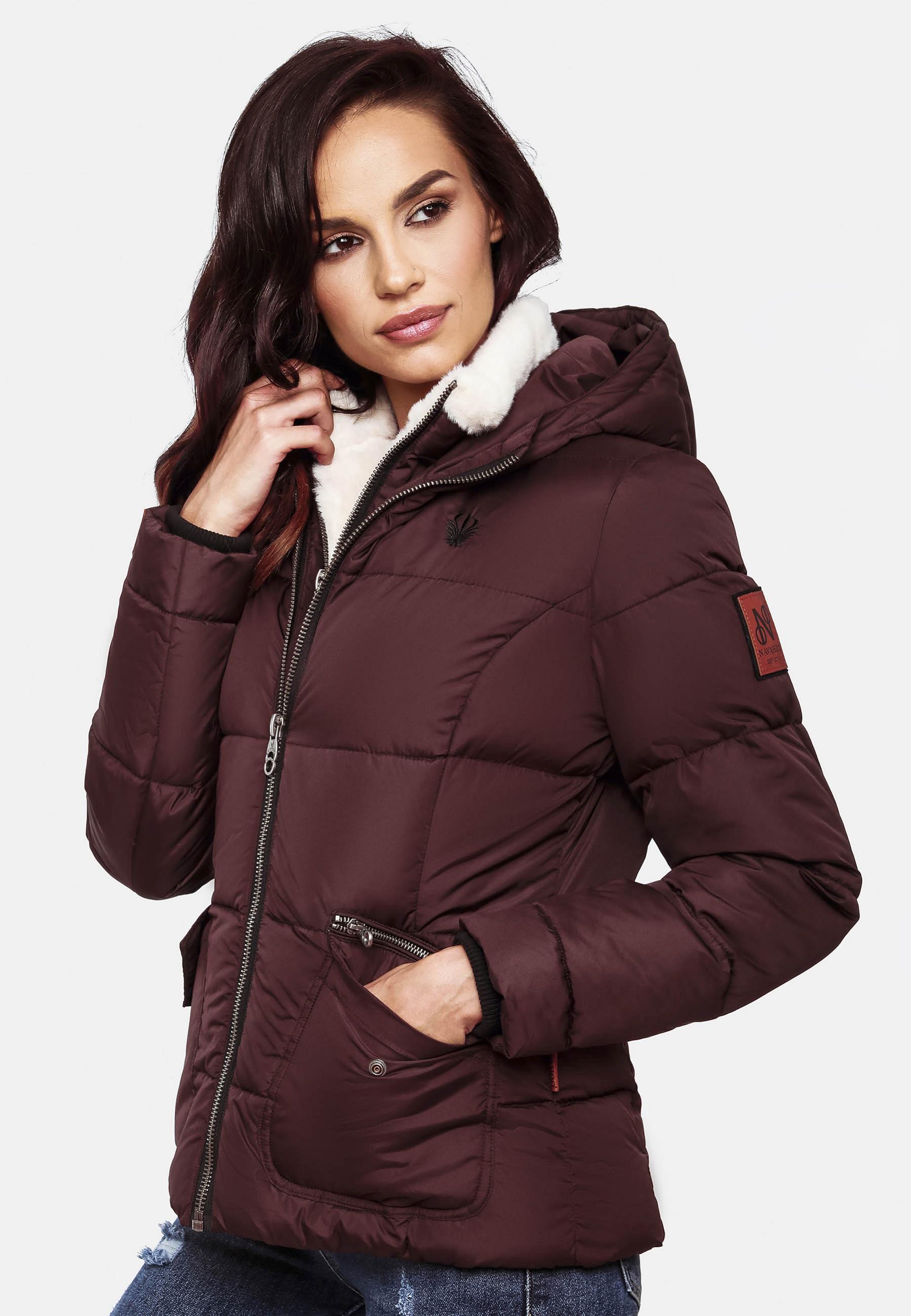 Winter Steppjacke mit Kapuze "Megan" Wine