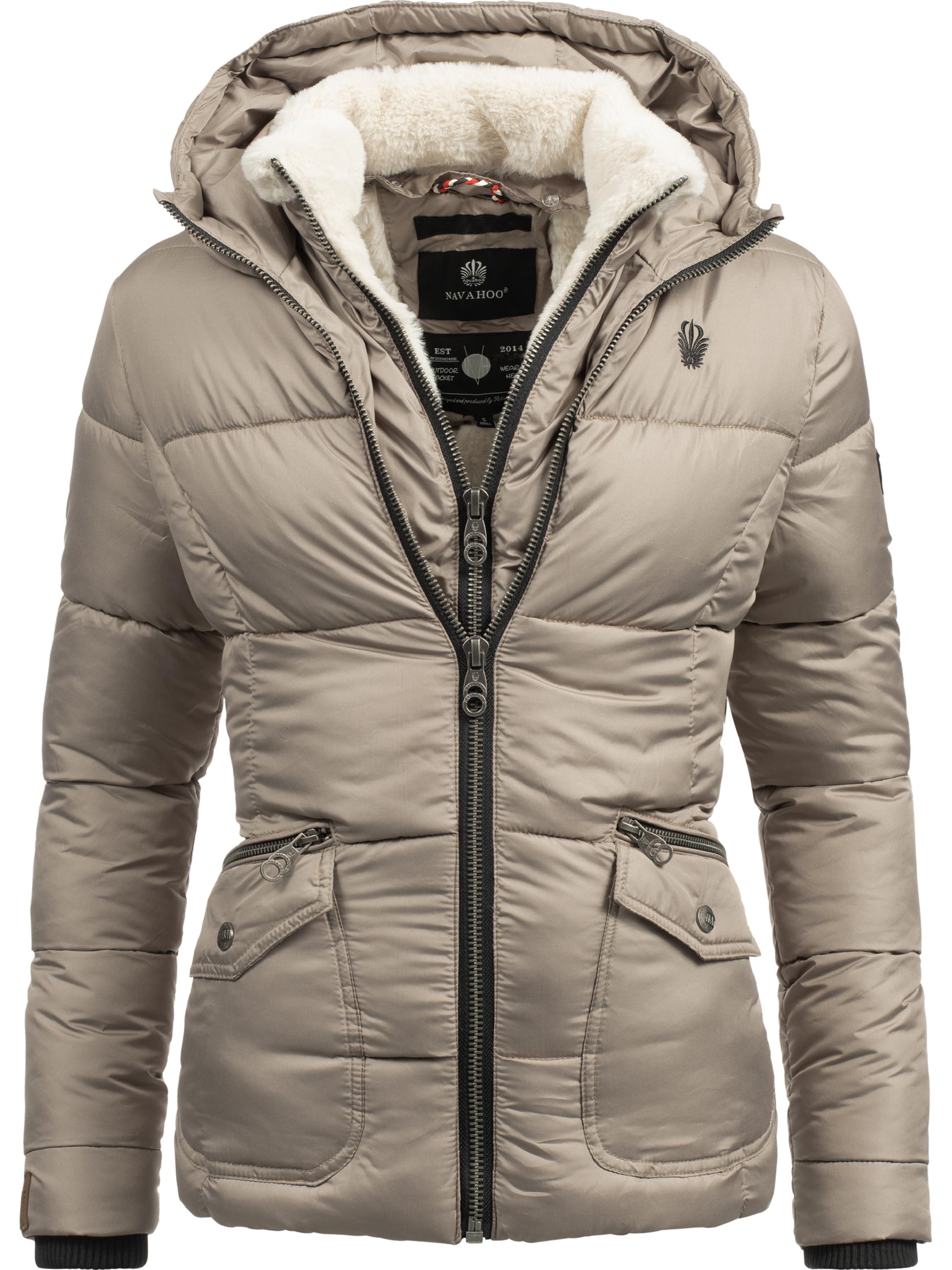 Winter Steppjacke mit Kapuze "Megan" taupe