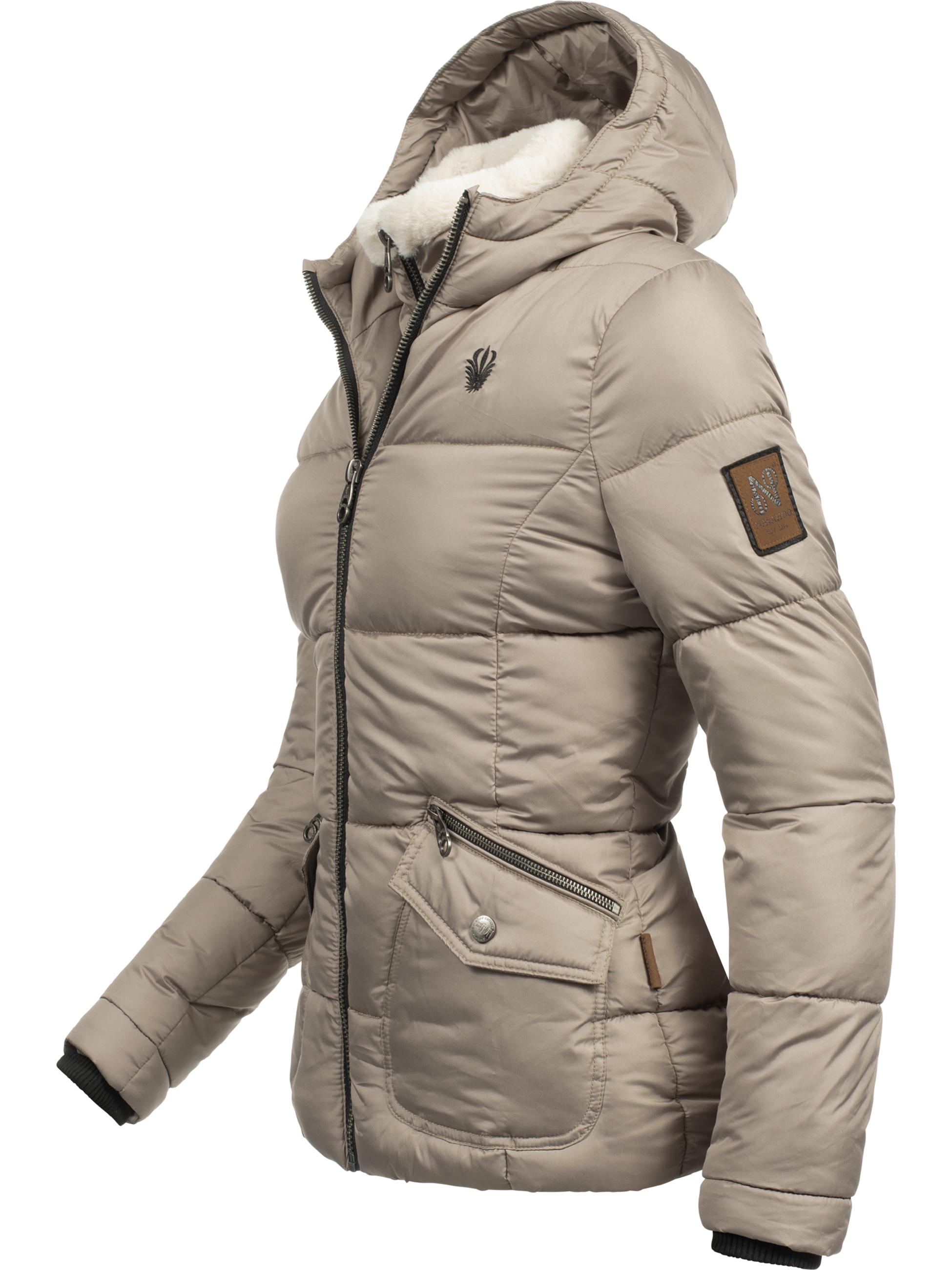 Winter Steppjacke mit Kapuze "Megan" taupe