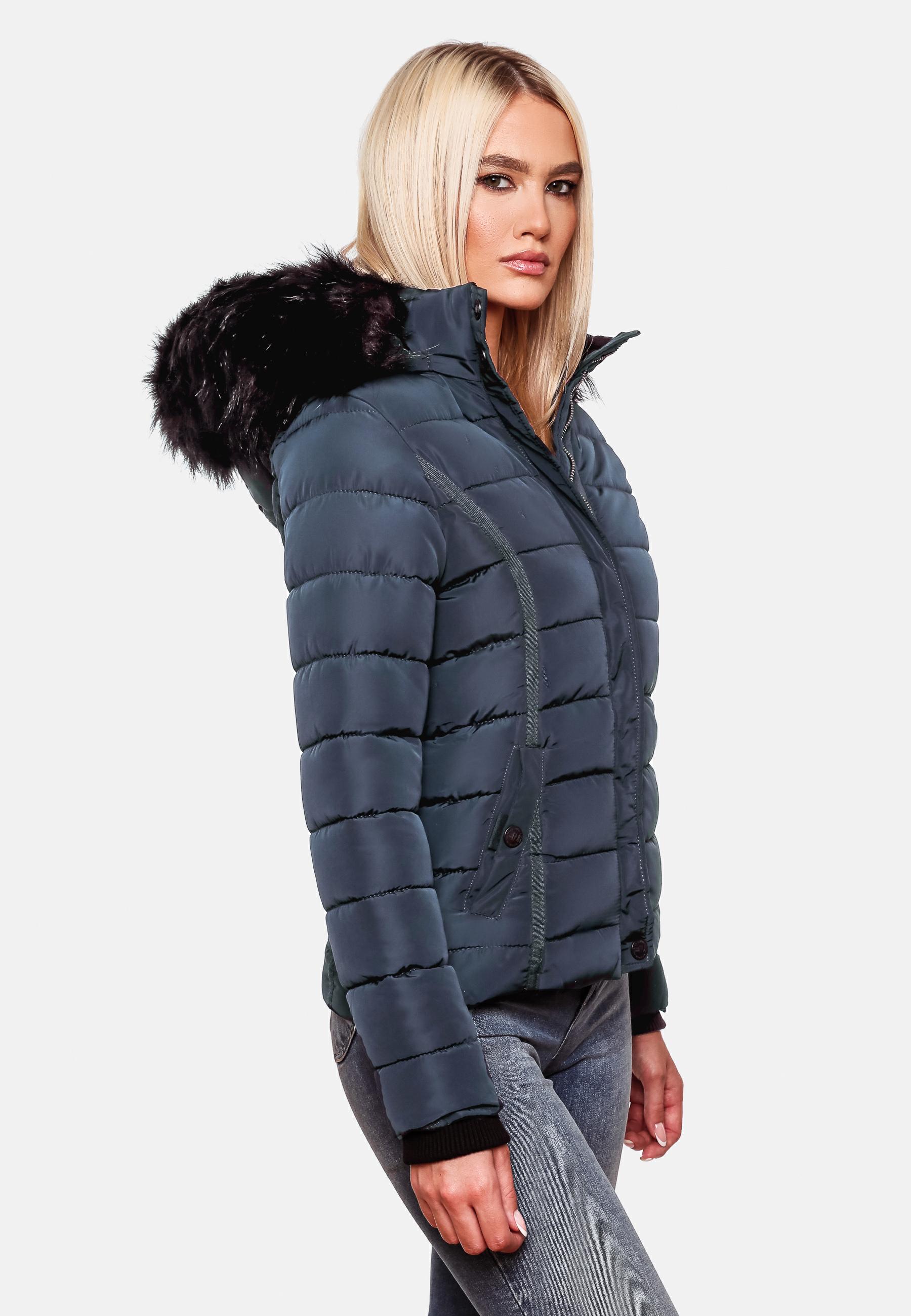 Gefütterte Steppjacke mit Kapuze "Miamor" Blau