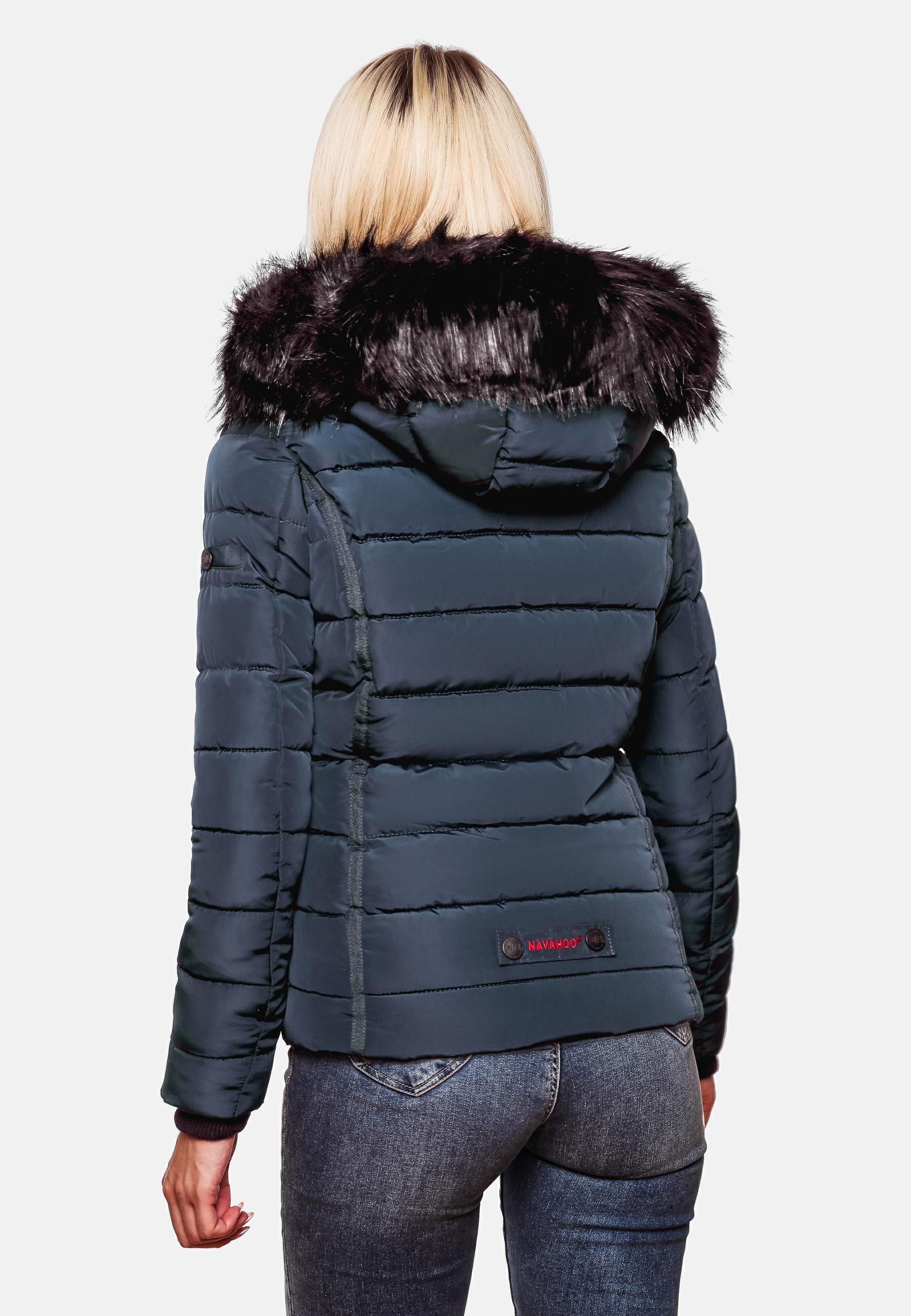 Gefütterte Steppjacke mit Kapuze "Miamor" Blau