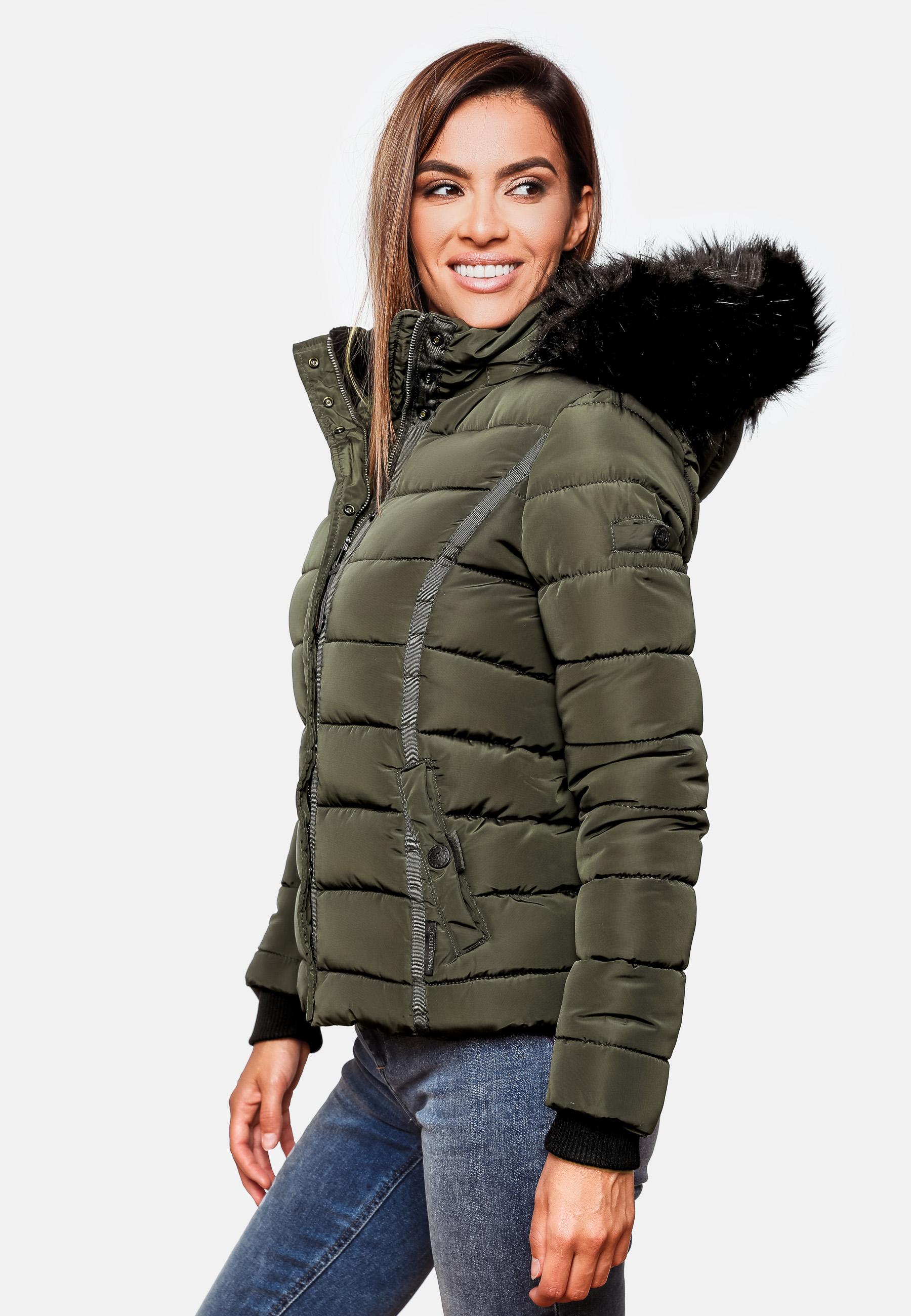 Gefütterte Steppjacke mit Kapuze "Miamor" Olive