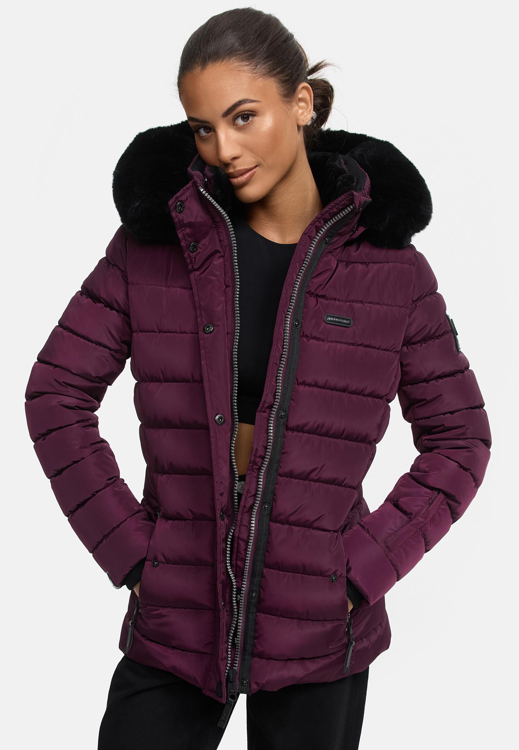 Gesteppte Winterjacke mit Kapuze "Milianaa" Aubergine