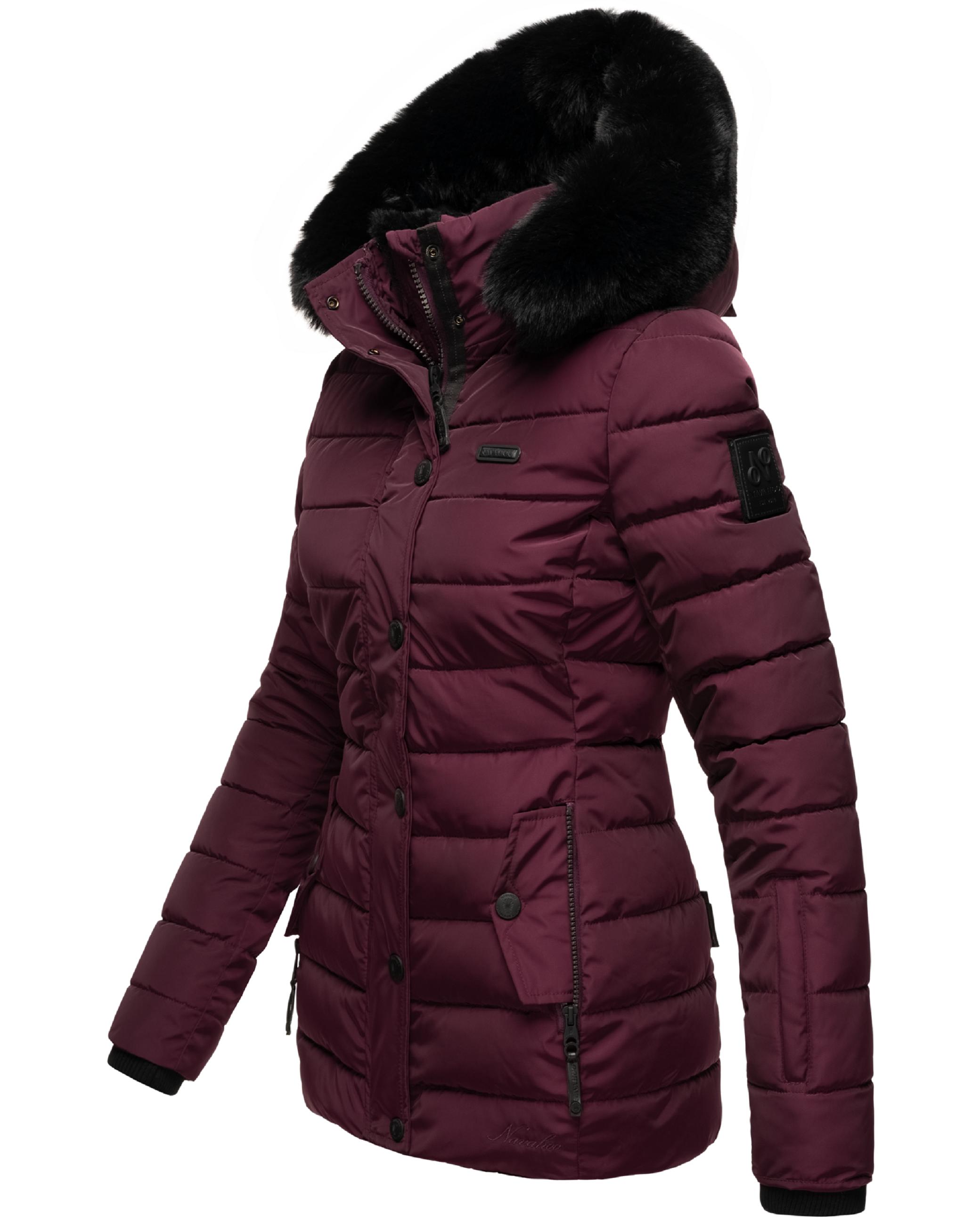 Gesteppte Winterjacke mit Kapuze "Milianaa" Aubergine