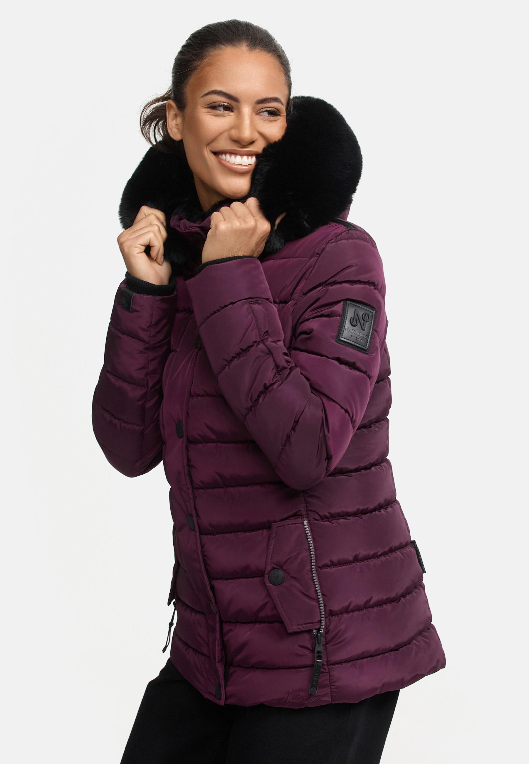 Gesteppte Winterjacke mit Kapuze "Milianaa" Aubergine