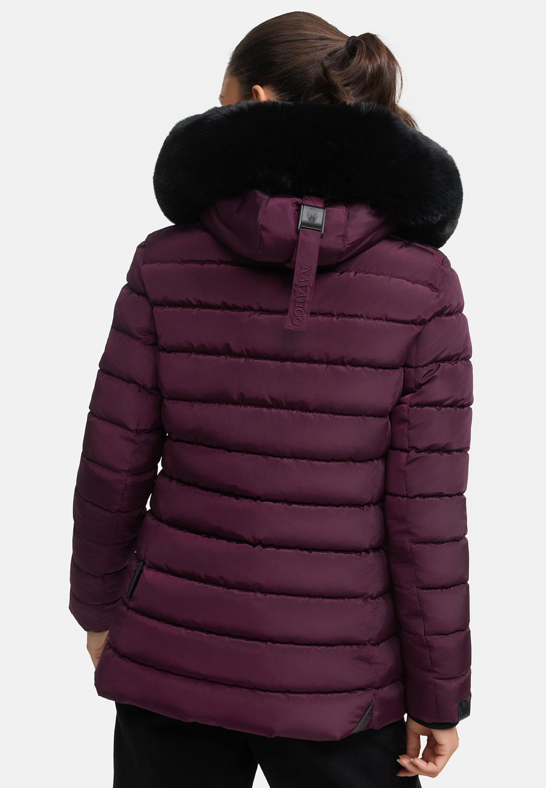 Gesteppte Winterjacke mit Kapuze "Milianaa" Aubergine