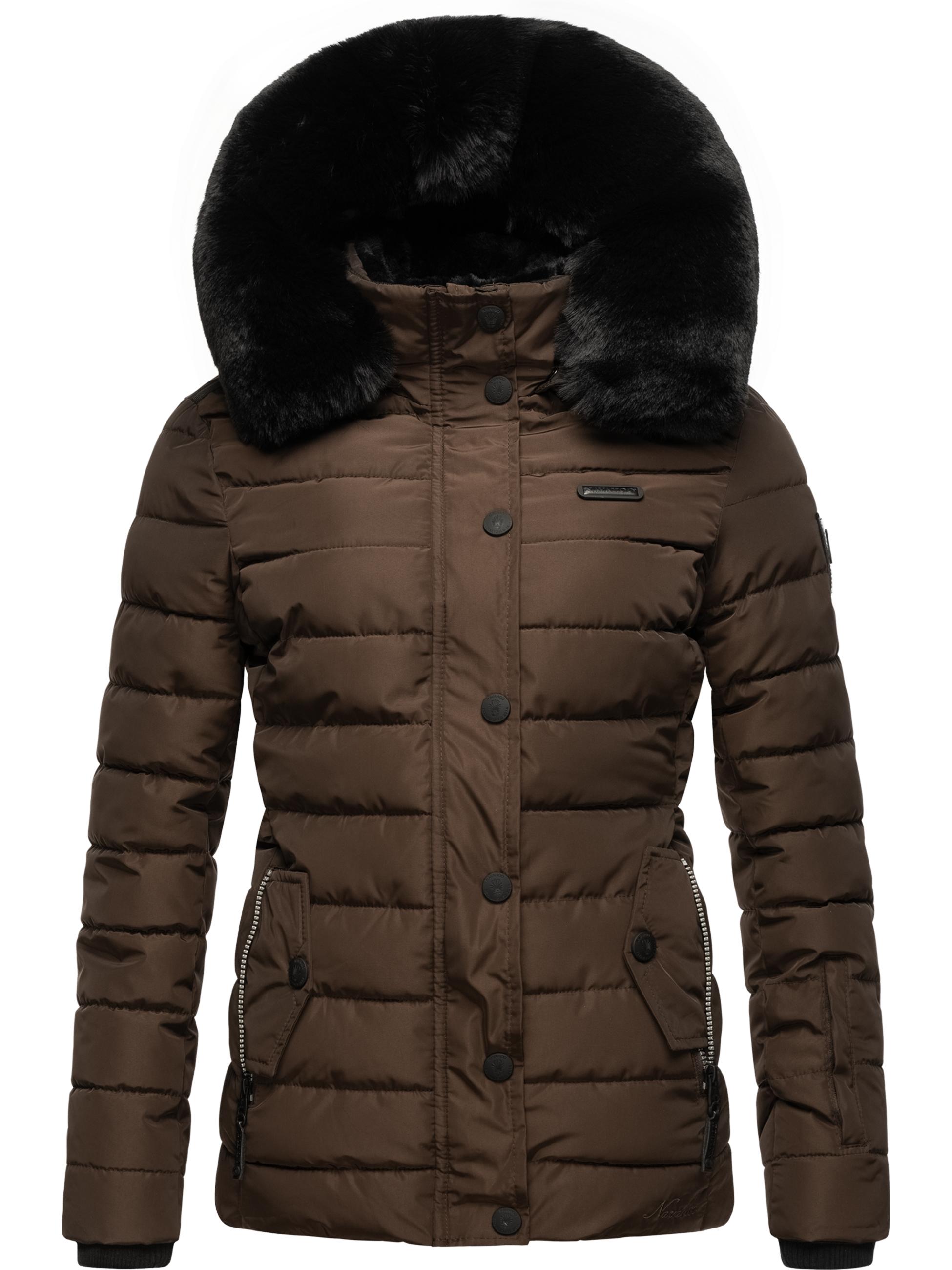 Gesteppte Winterjacke mit Kapuze "Milianaa" Dark Choco