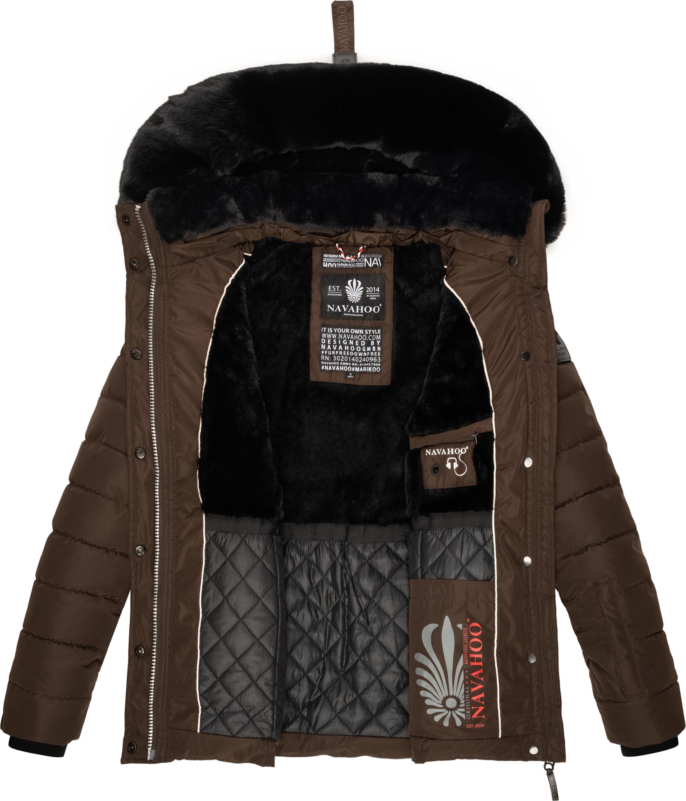 Gesteppte Winterjacke mit Kapuze "Milianaa" Dark Choco