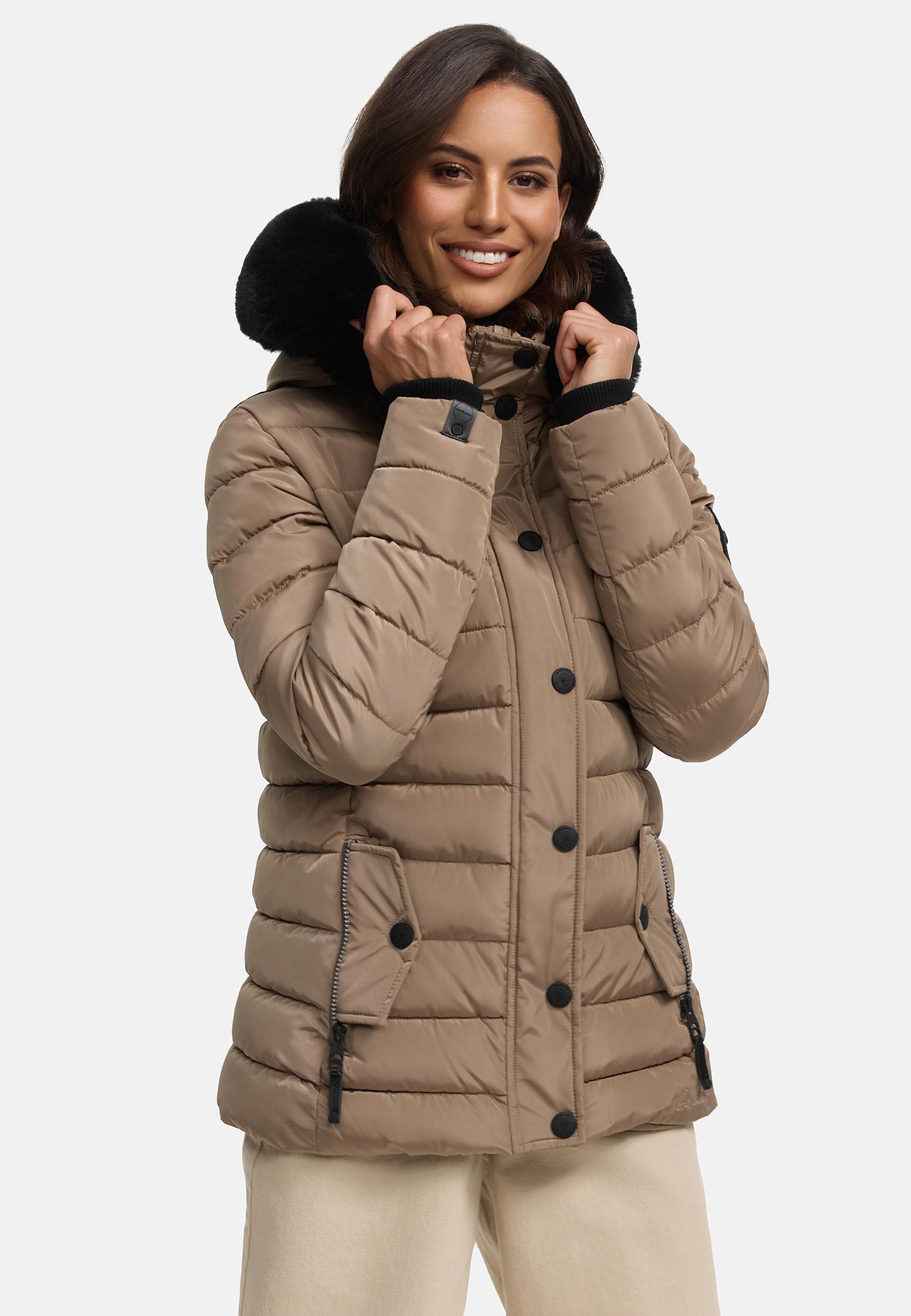 Gesteppte Winterjacke mit Kapuze "Milianaa" Taupe