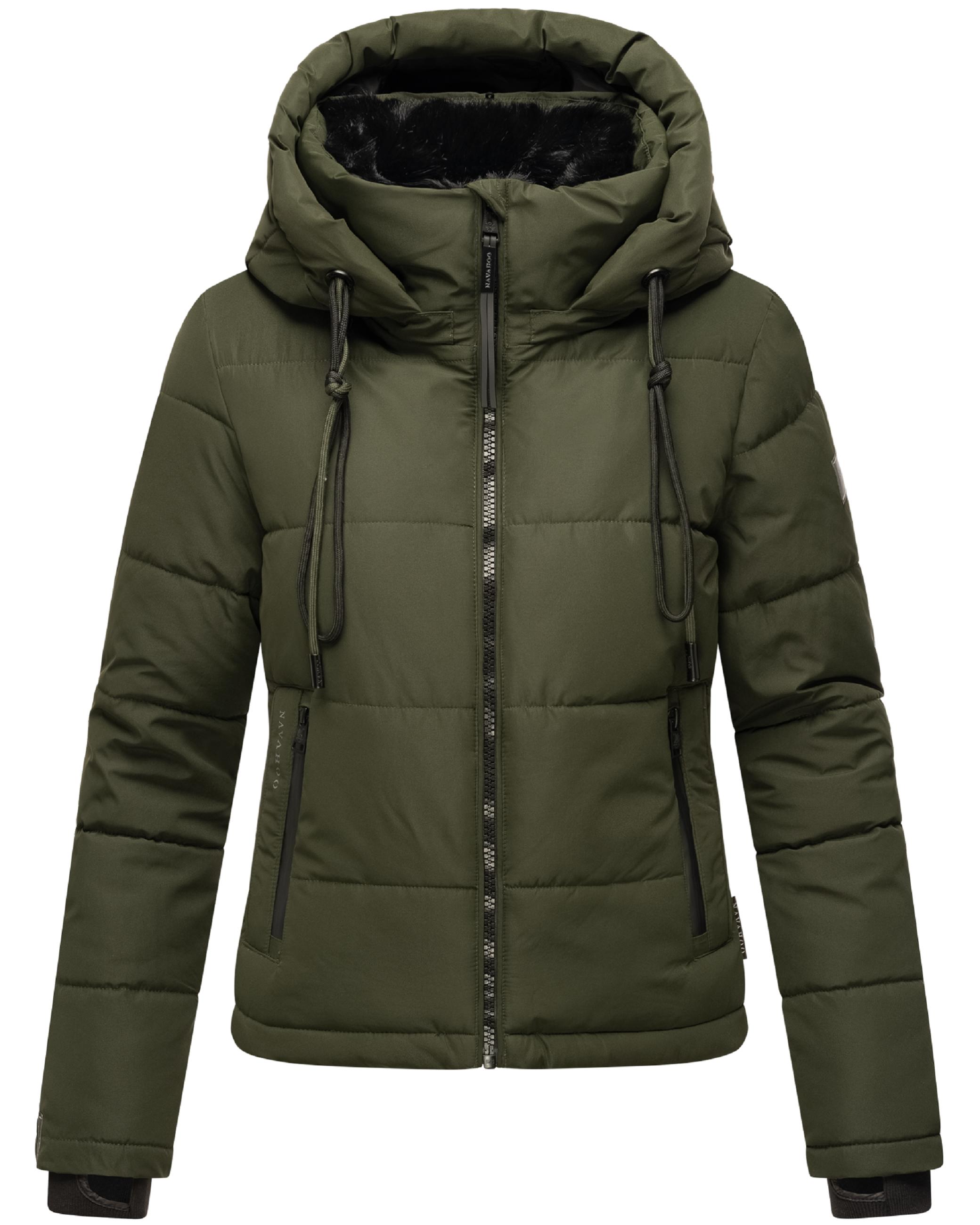 Steppjacke mit abnehmbarer Kapuze "Mit Liebe XIV" Dark Olive