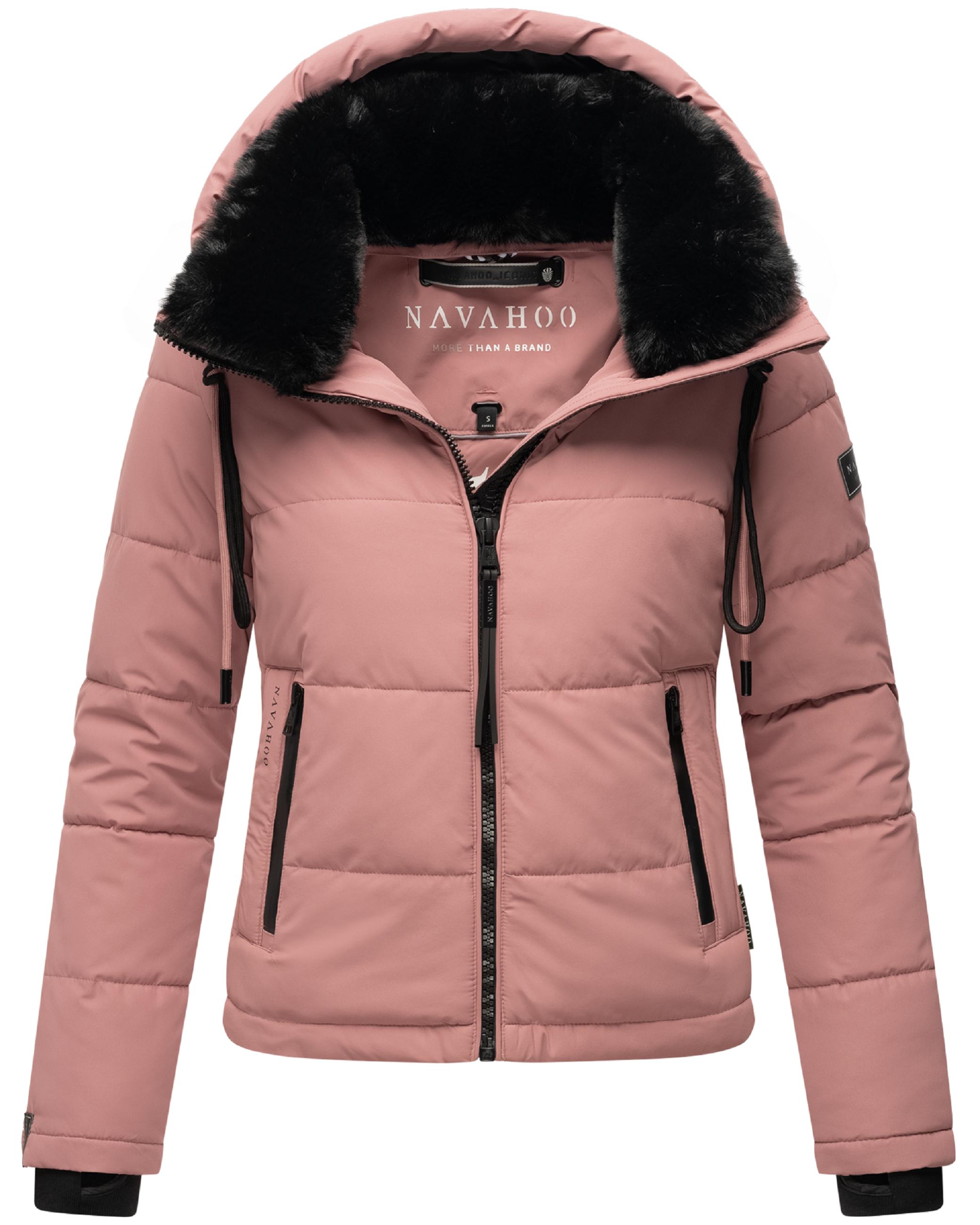 Steppjacke mit abnehmbarer Kapuze "Mit Liebe XIV" Dark Rose