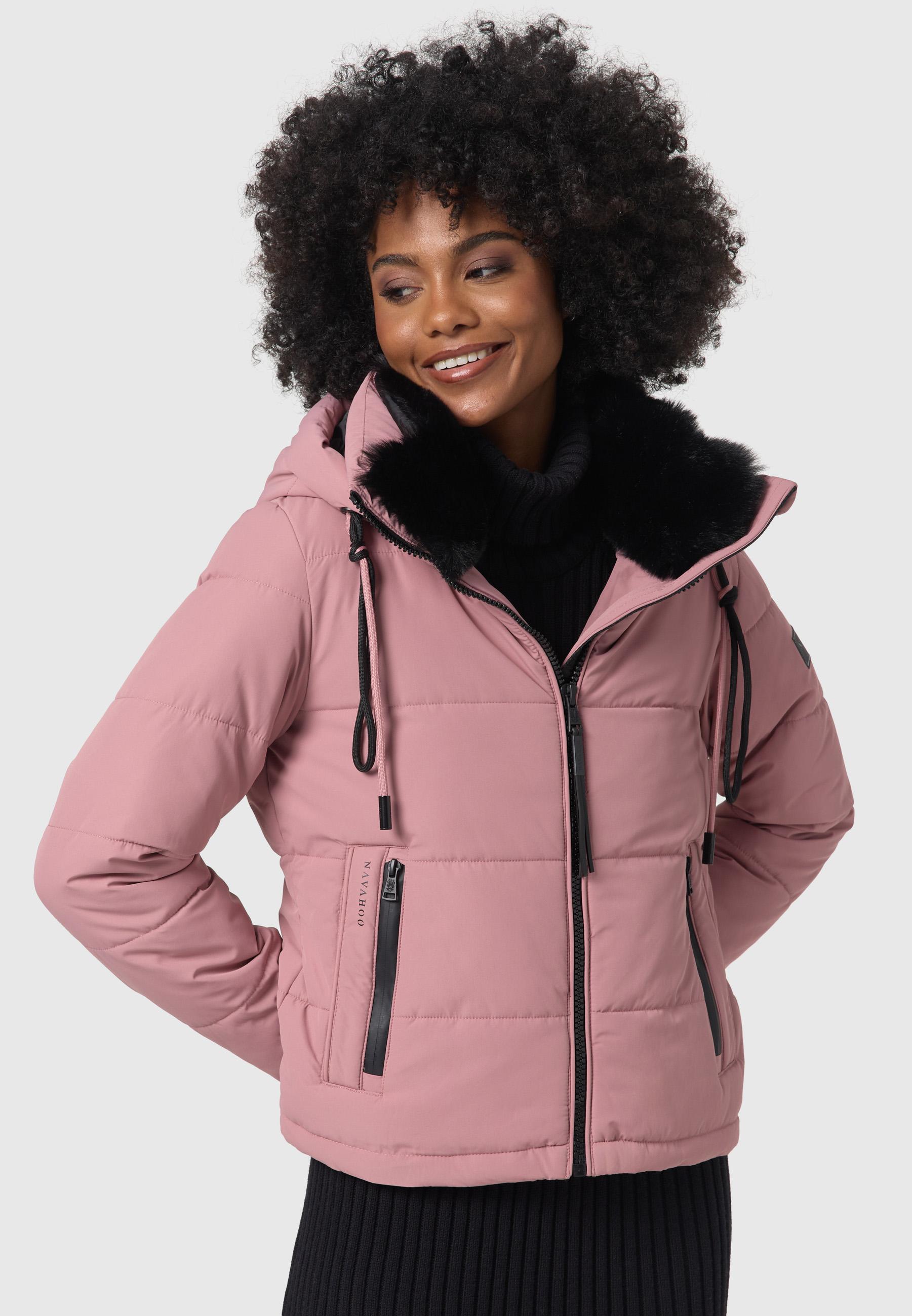 Steppjacke mit abnehmbarer Kapuze "Mit Liebe XIV" Dark Rose