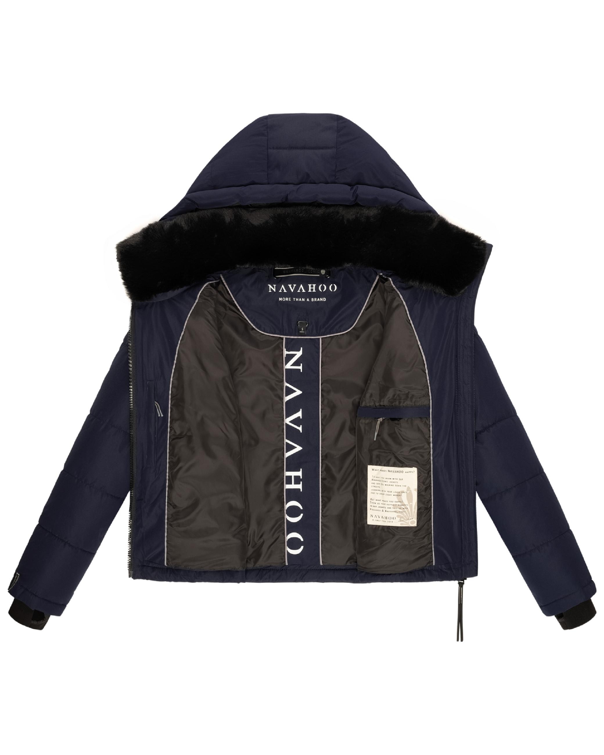 Steppjacke mit abnehmbarer Kapuze "Mit Liebe XIV" Navy