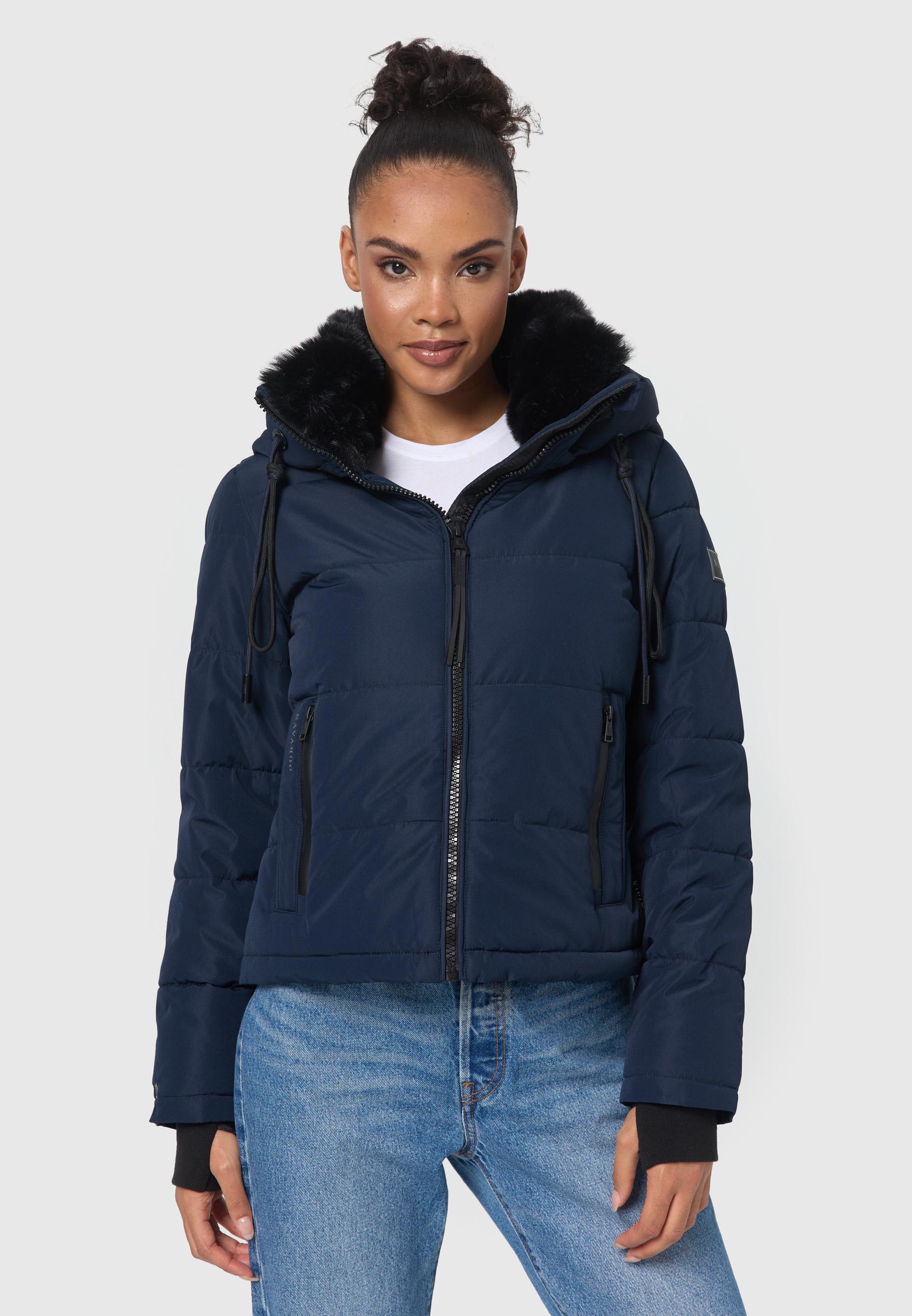 Steppjacke mit abnehmbarer Kapuze "Mit Liebe XIV" Navy