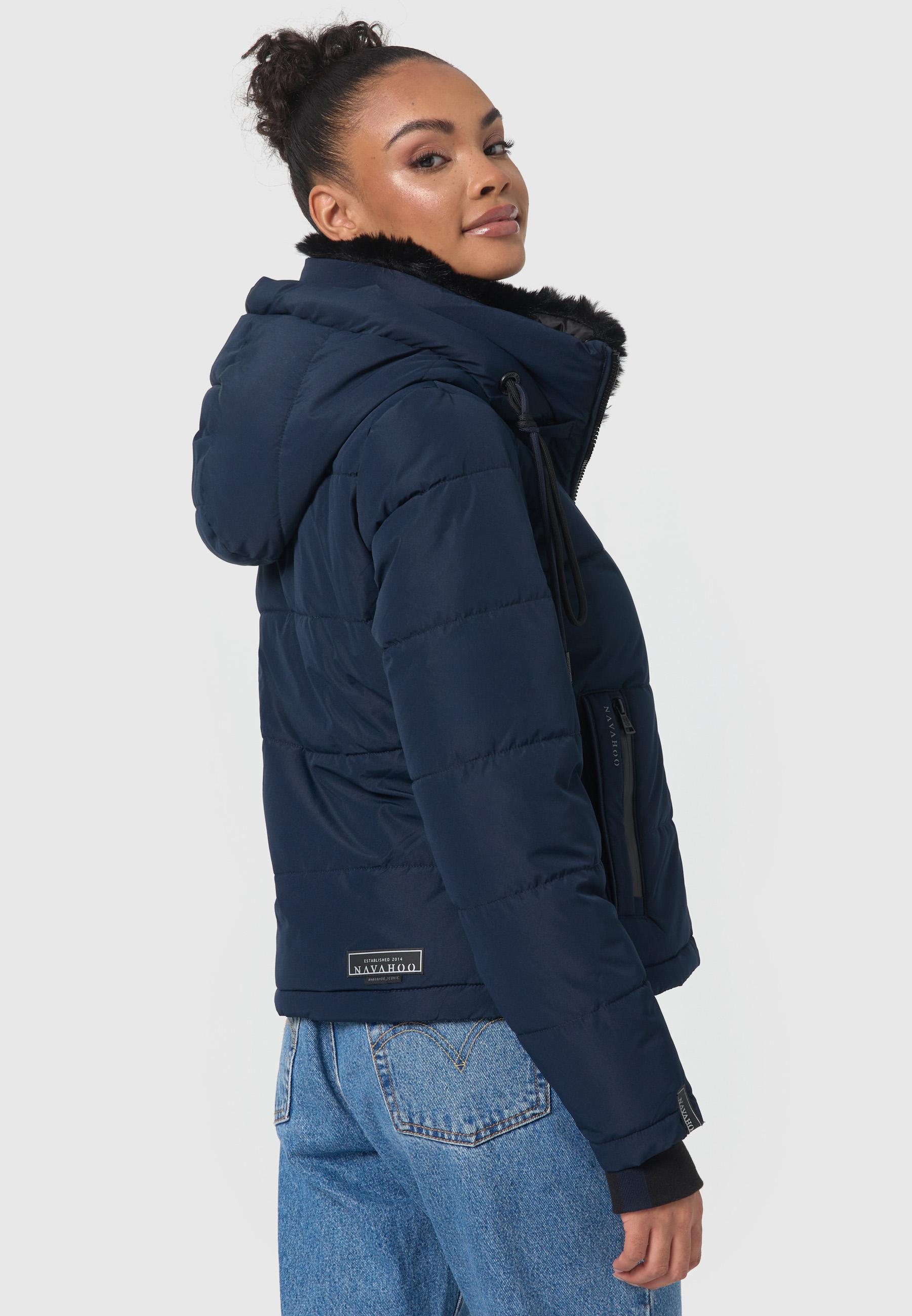 Steppjacke mit abnehmbarer Kapuze "Mit Liebe XIV" Navy