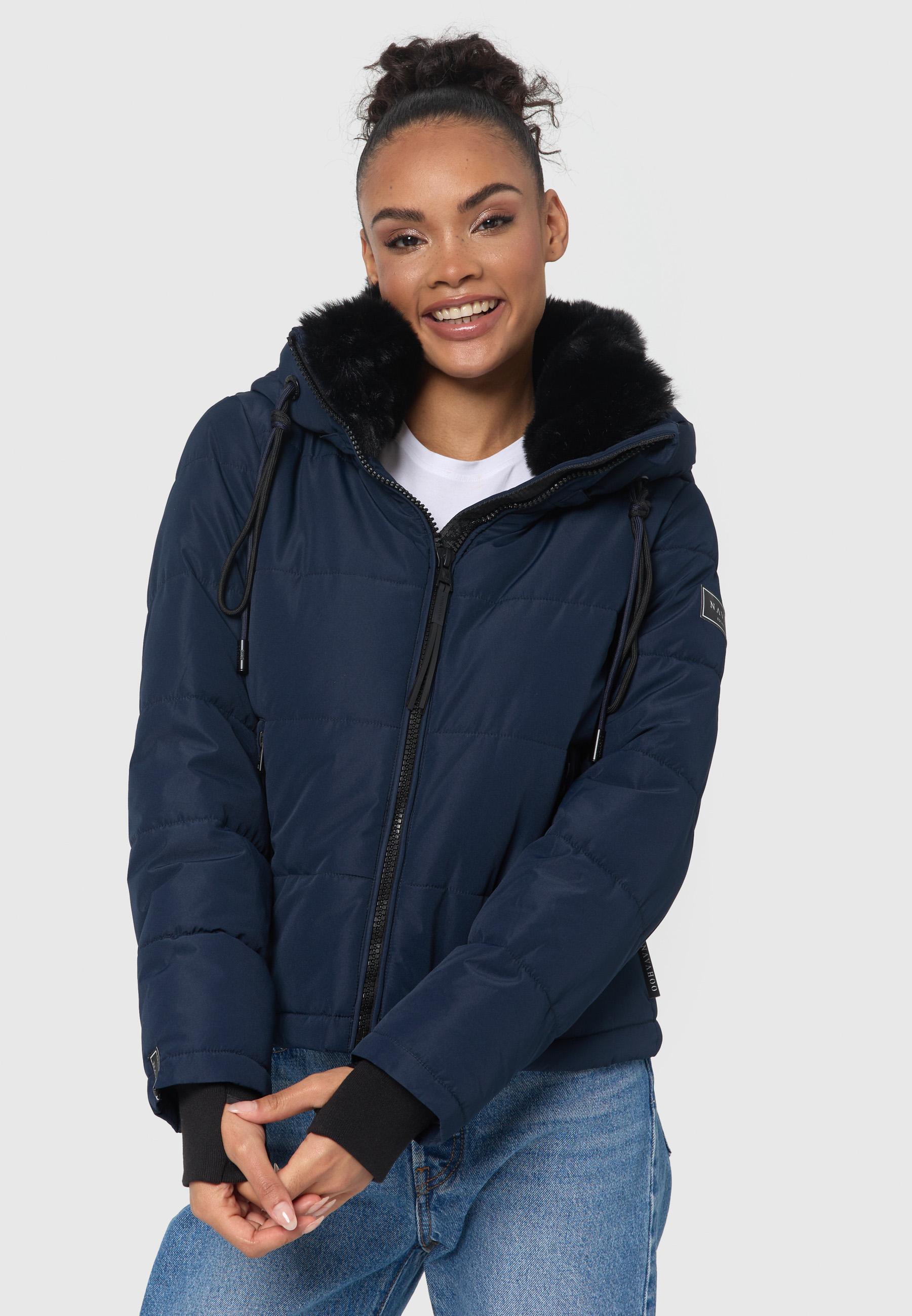 Steppjacke mit abnehmbarer Kapuze "Mit Liebe XIV" Navy