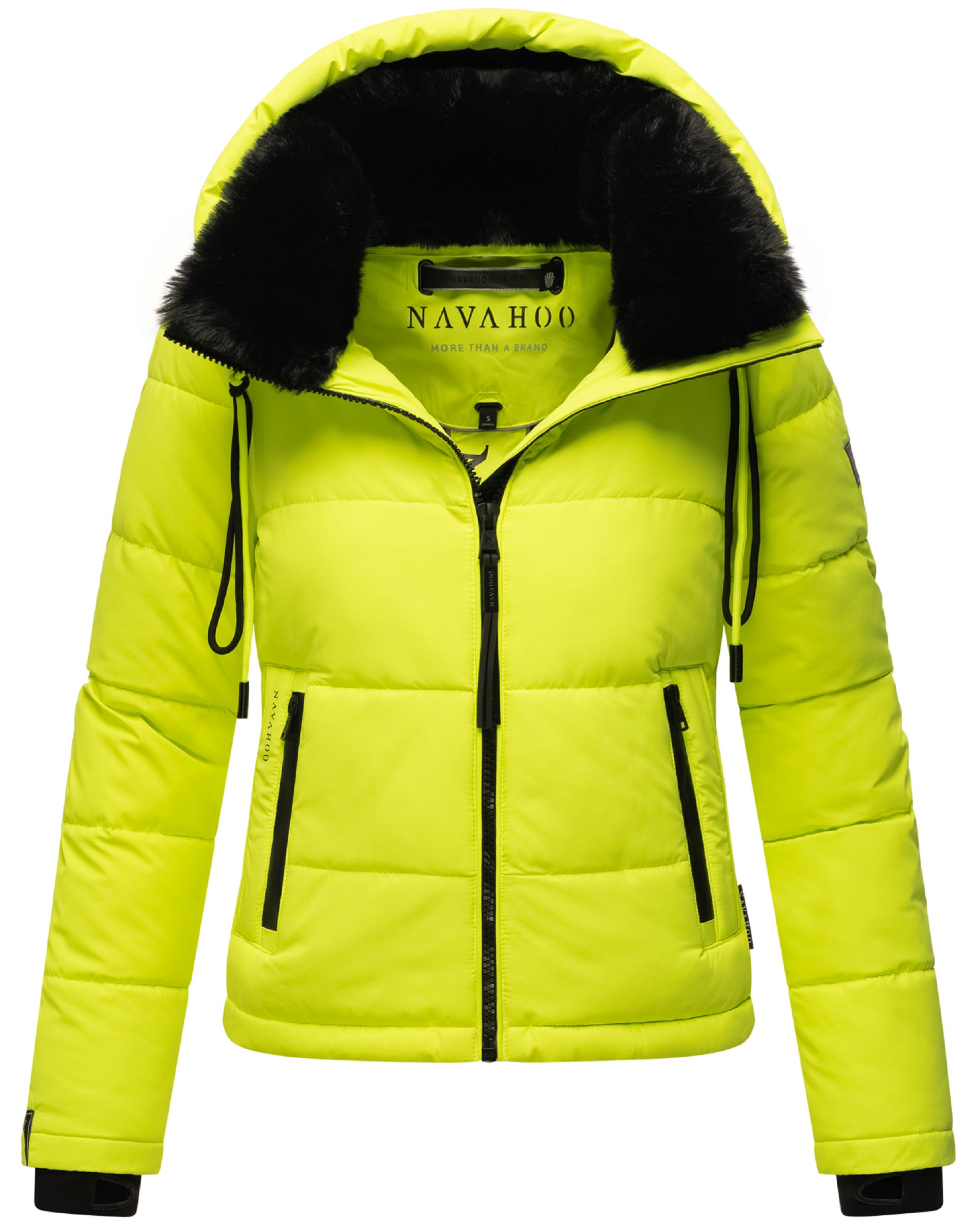 Steppjacke mit abnehmbarer Kapuze "Mit Liebe XIV" Neon Green