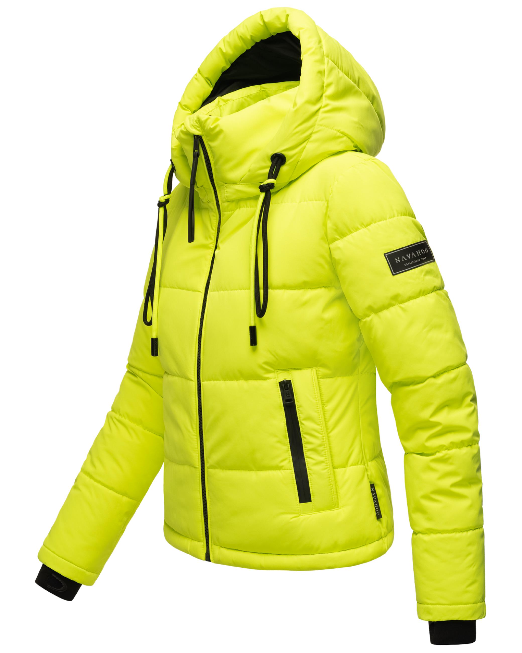 Steppjacke mit abnehmbarer Kapuze "Mit Liebe XIV" Neon Green